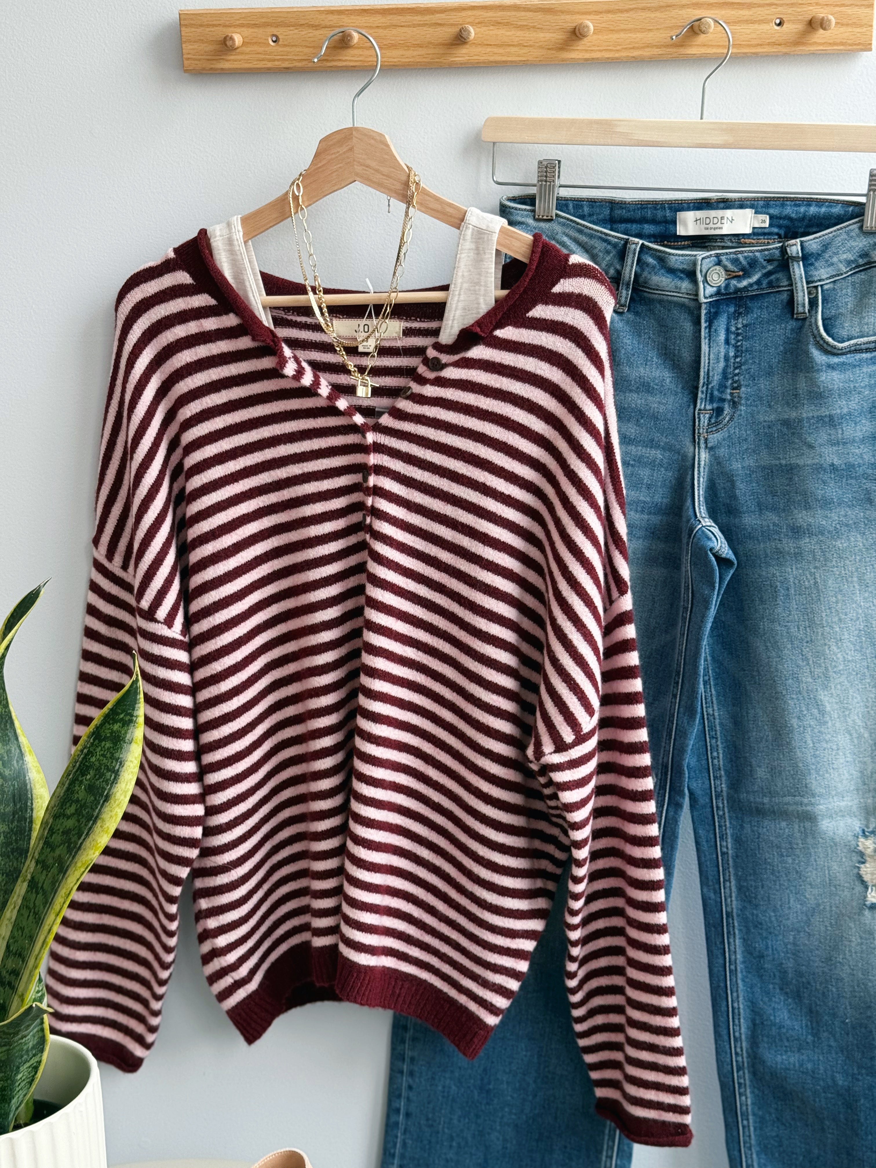 Autumn Stroll Sweater - BURGUNDY