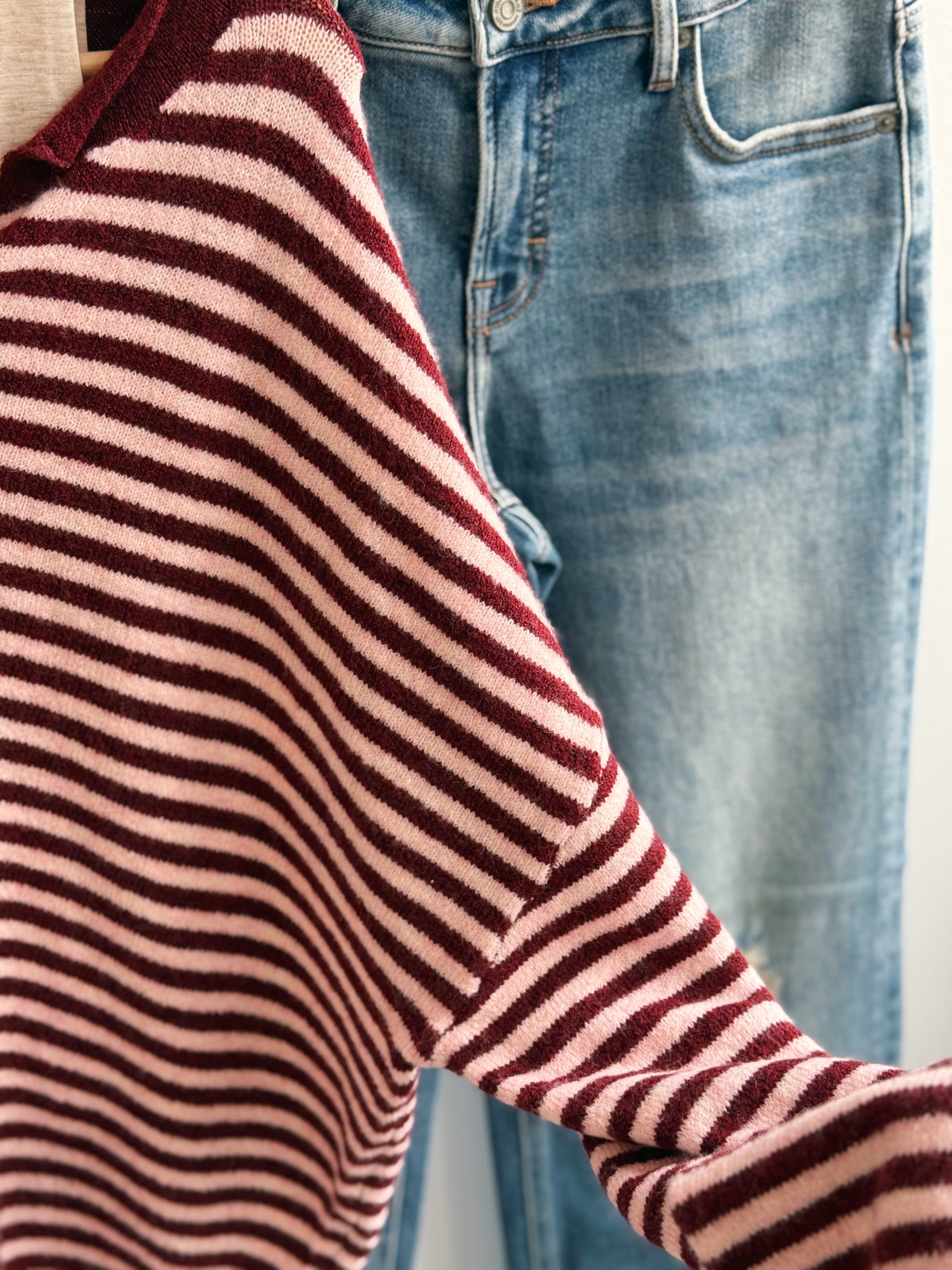 Autumn Stroll Sweater - BURGUNDY