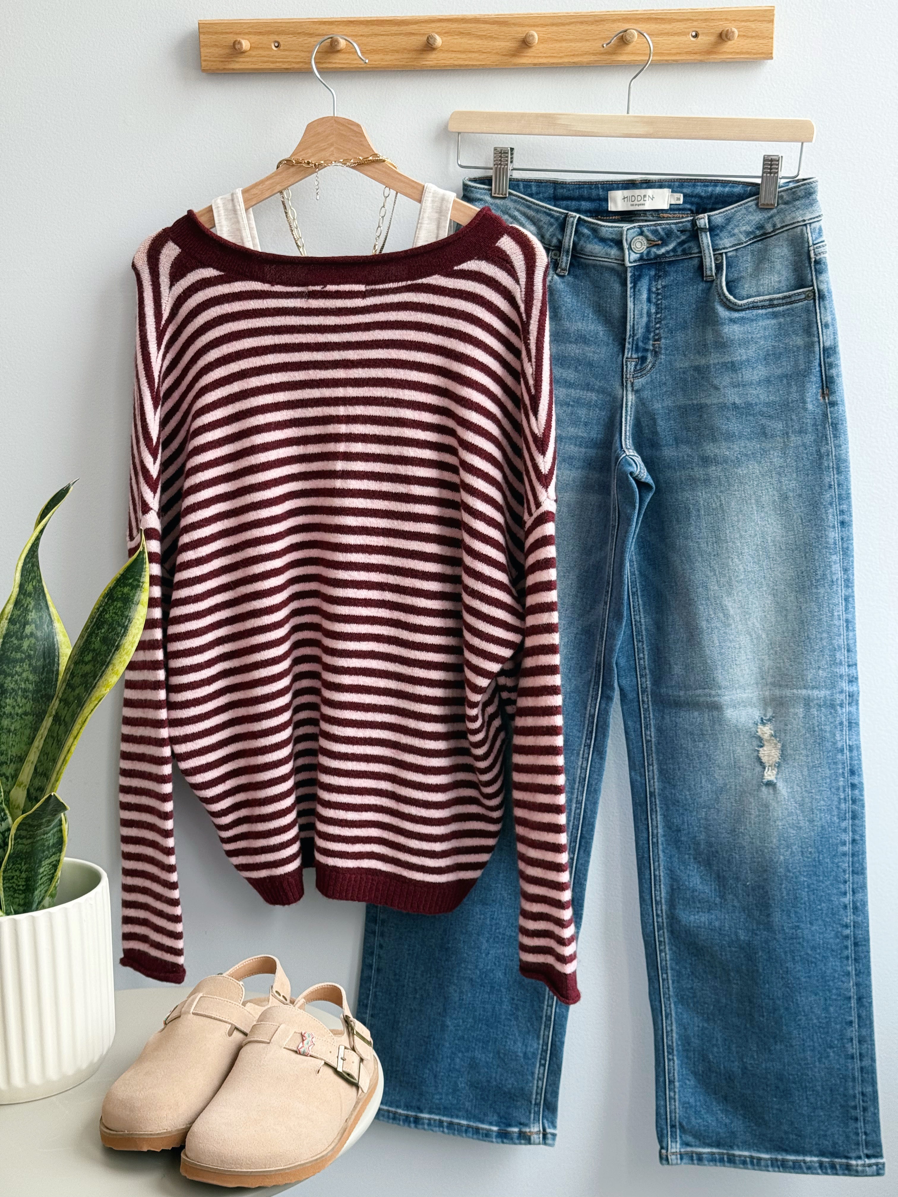 Autumn Stroll Sweater - BURGUNDY