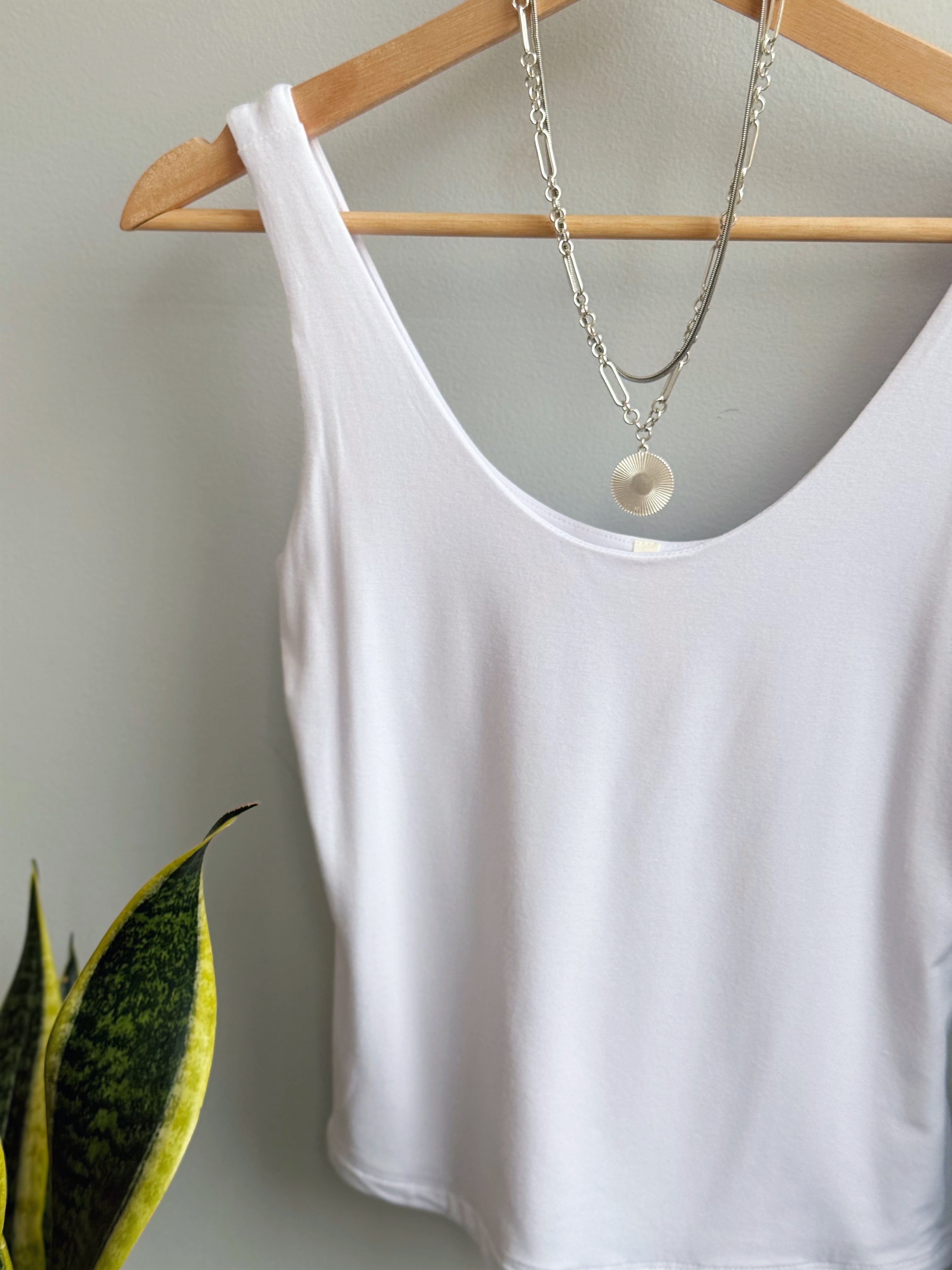 Scoop Neck Tank - OFF WHITE