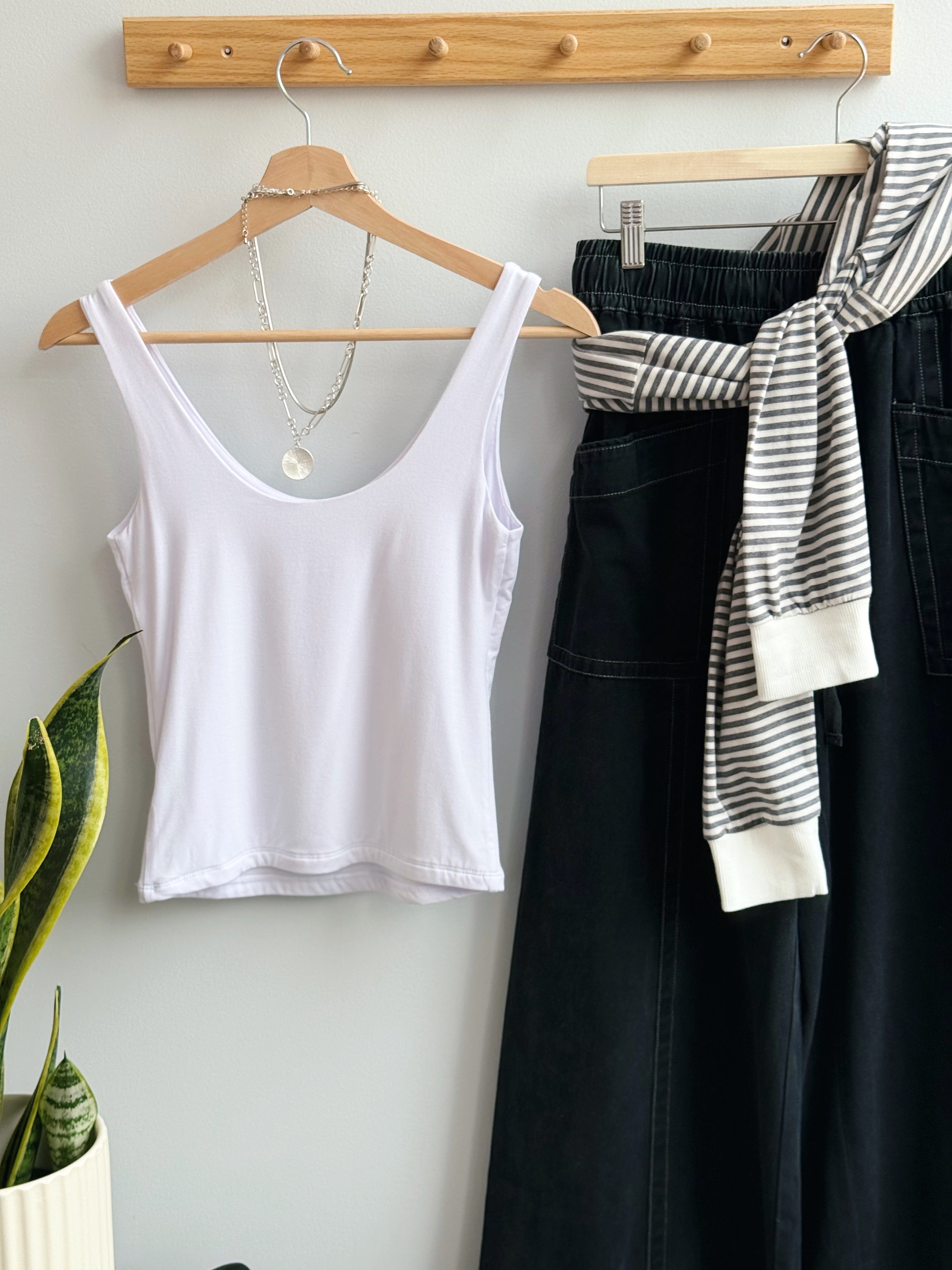 Scoop Neck Tank - OFF WHITE