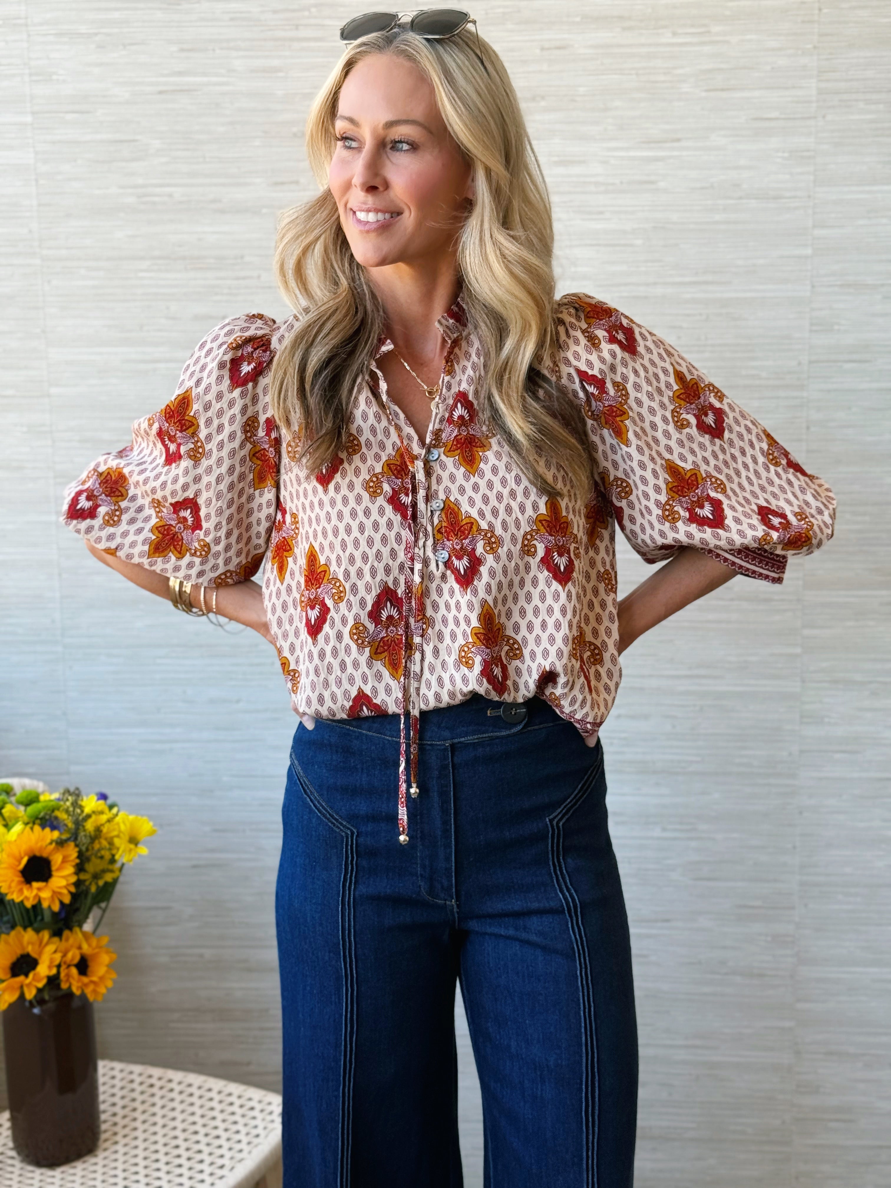 Amber Sky Blouse - RUST