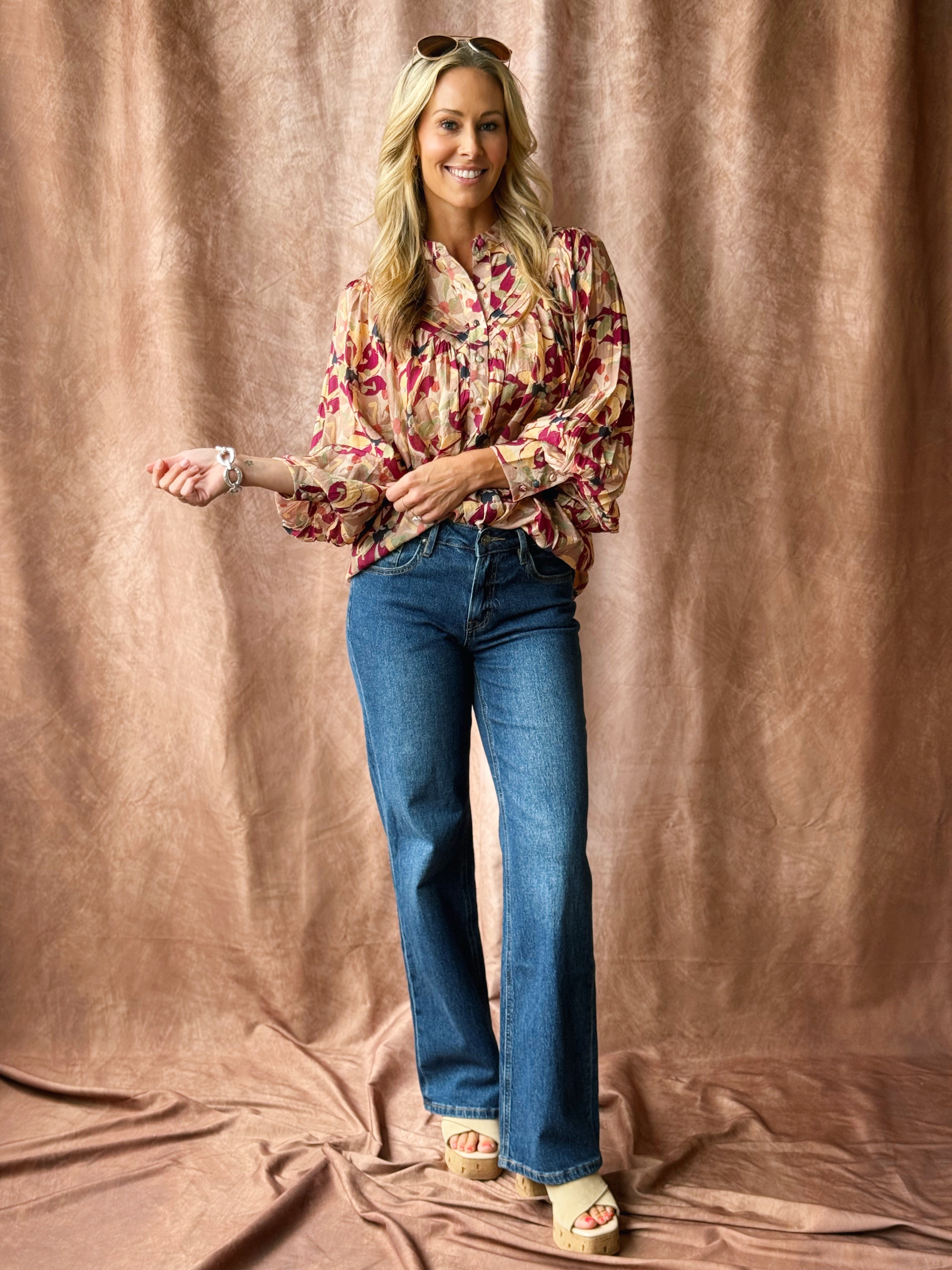 Harvest Vine Blouse - WINE