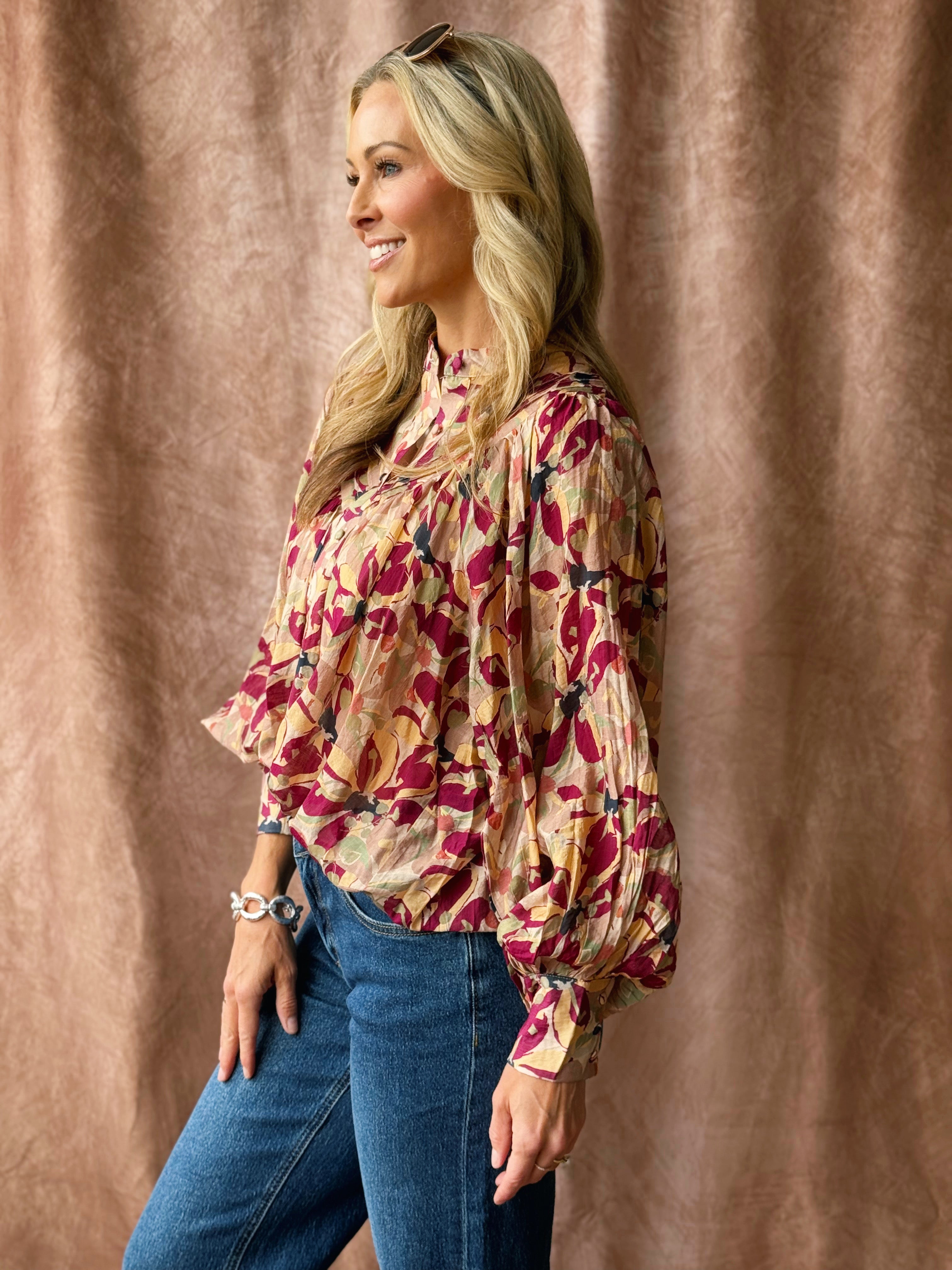 Harvest Vine Blouse - WINE