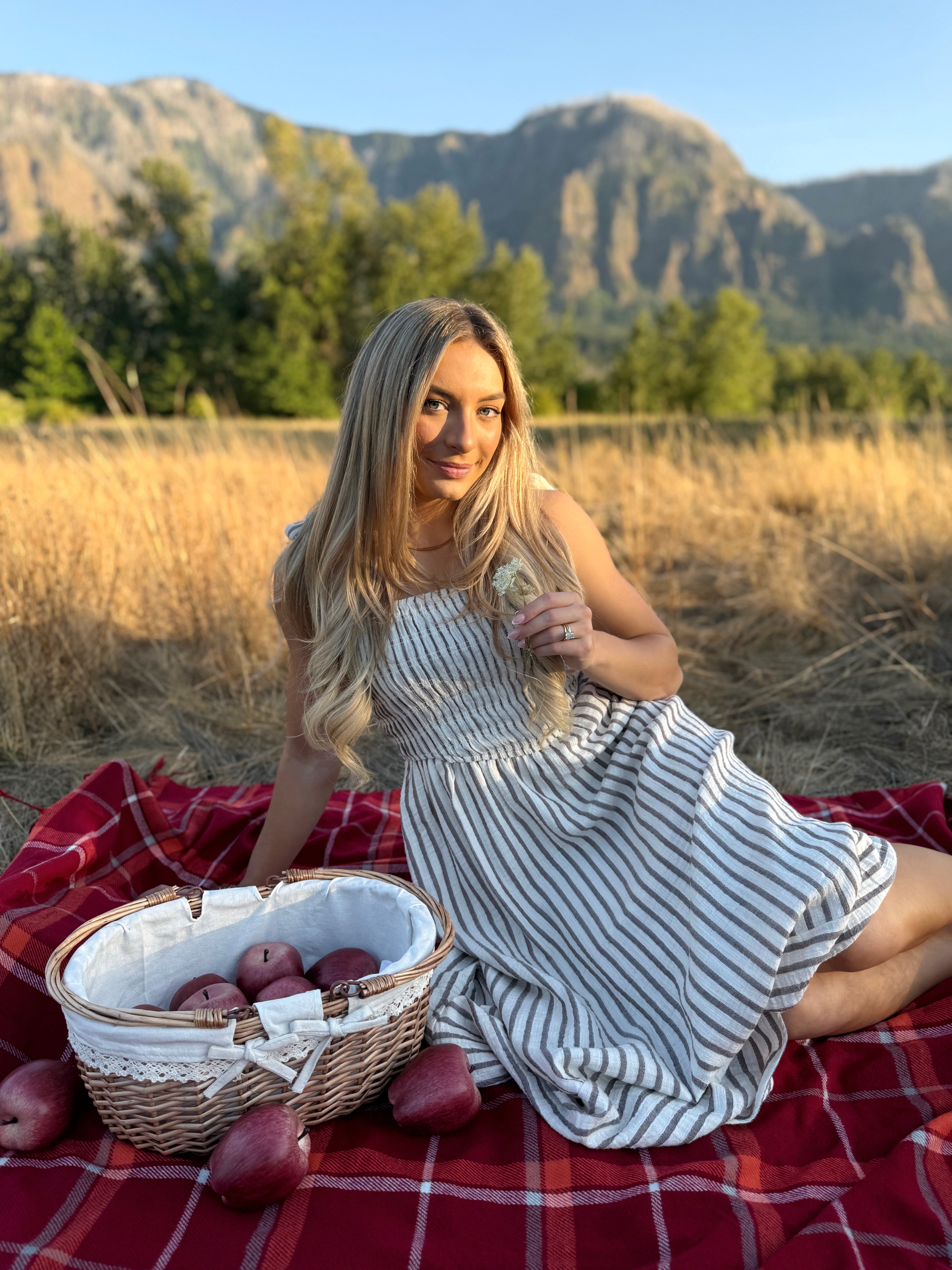 Small Town Sweetheart Dress -  BROWN