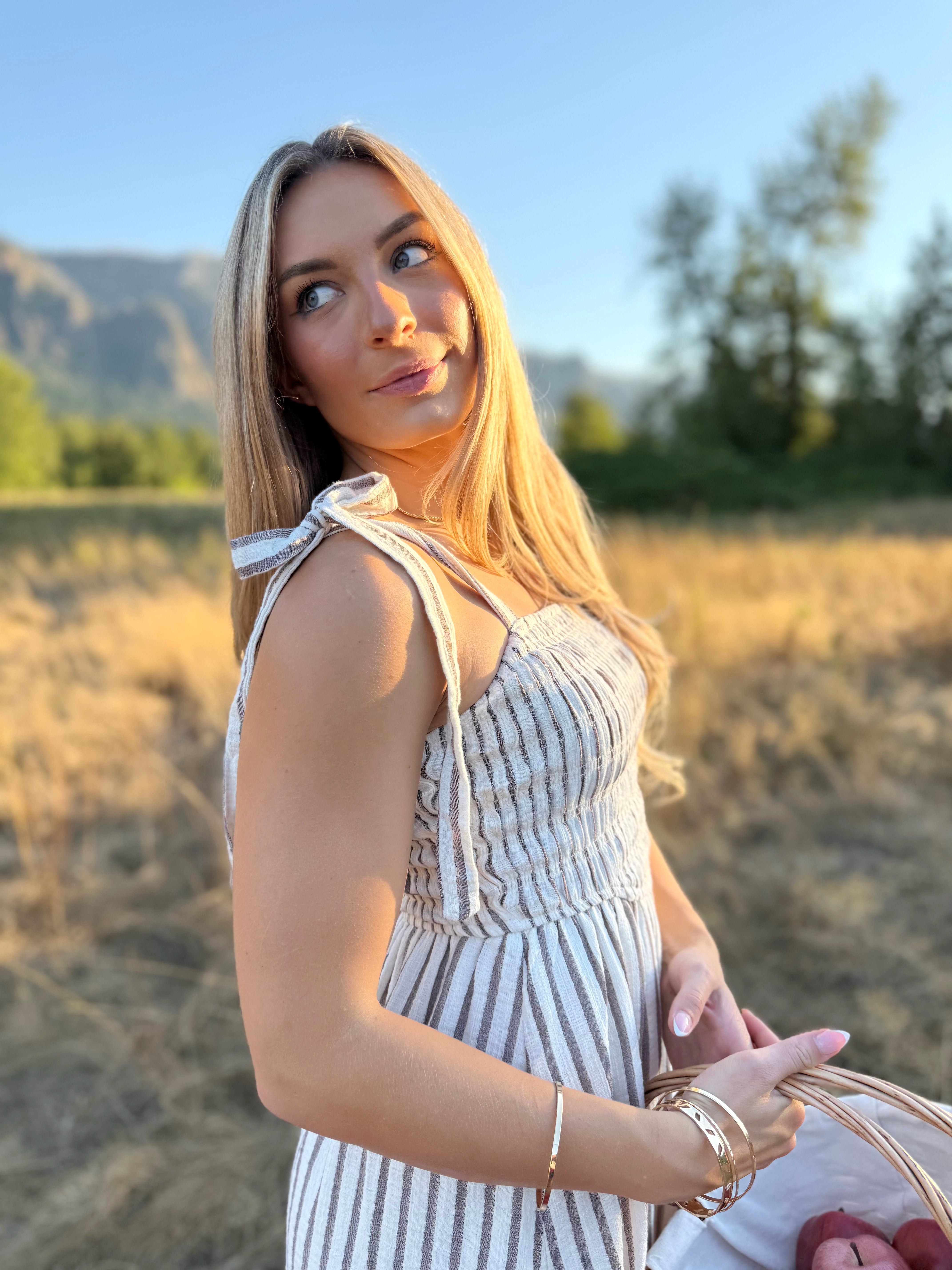 Small Town Sweetheart Dress -  BROWN