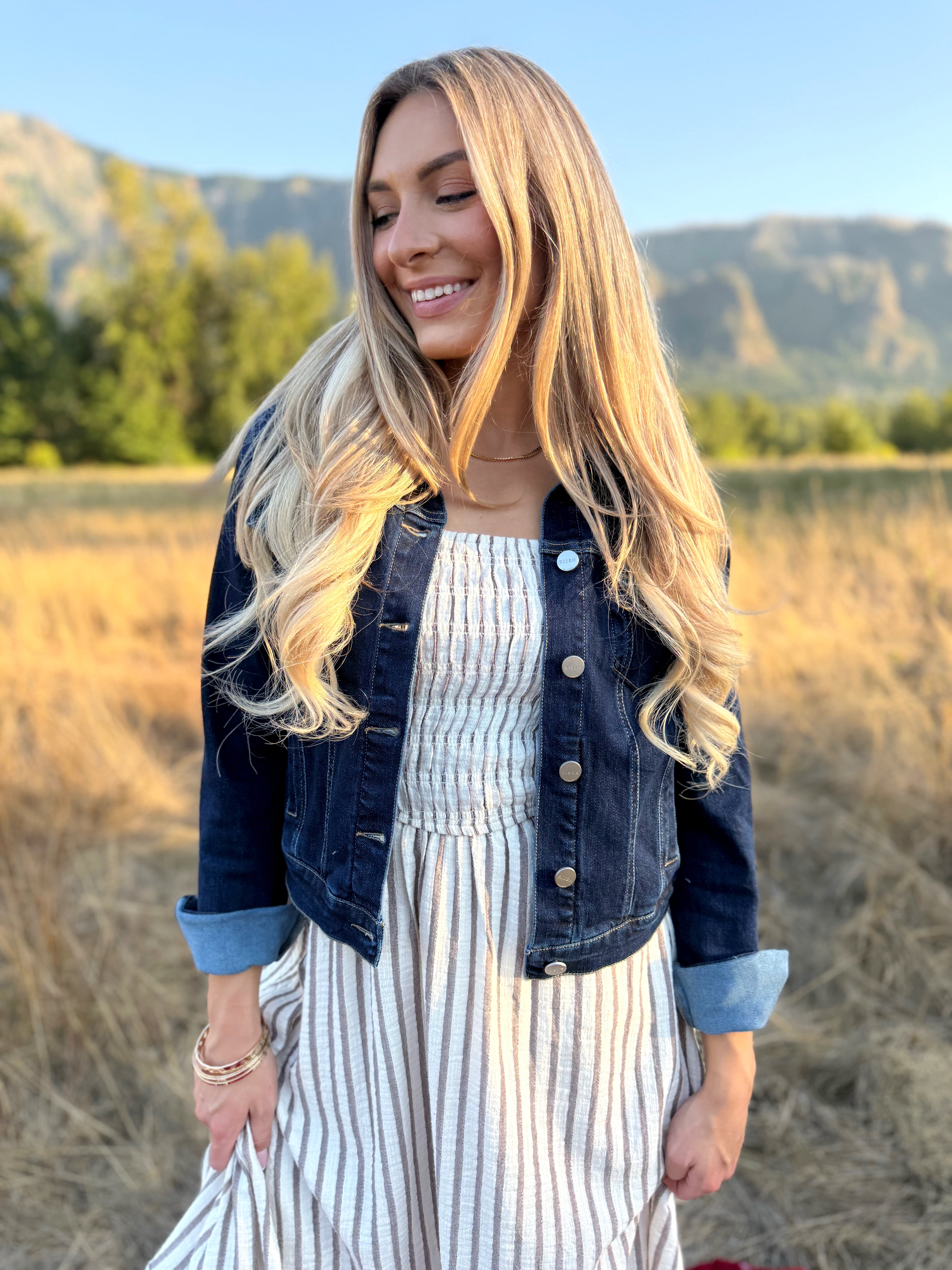 Small Town Sweetheart Dress -  BROWN
