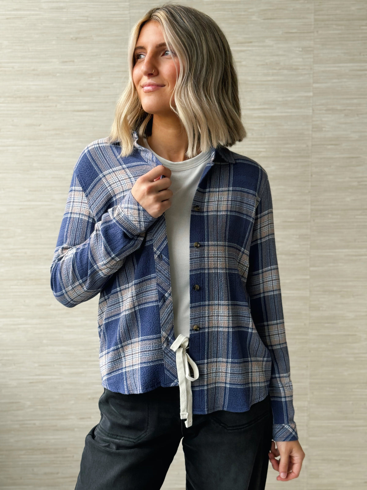 Dusty Flannel - INDIGO MULTI PLAID