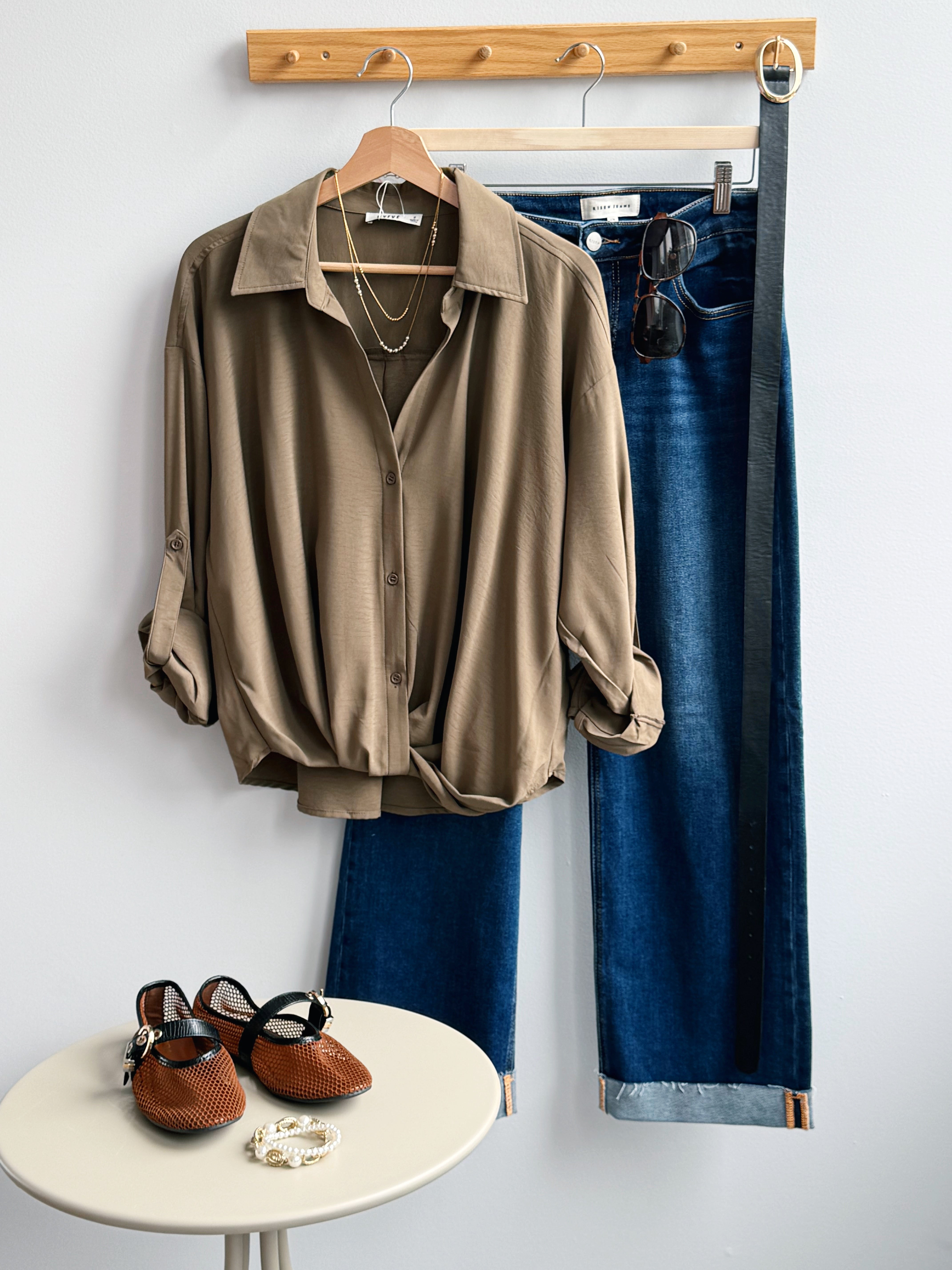 Willow Grace Blouse - OLIVE