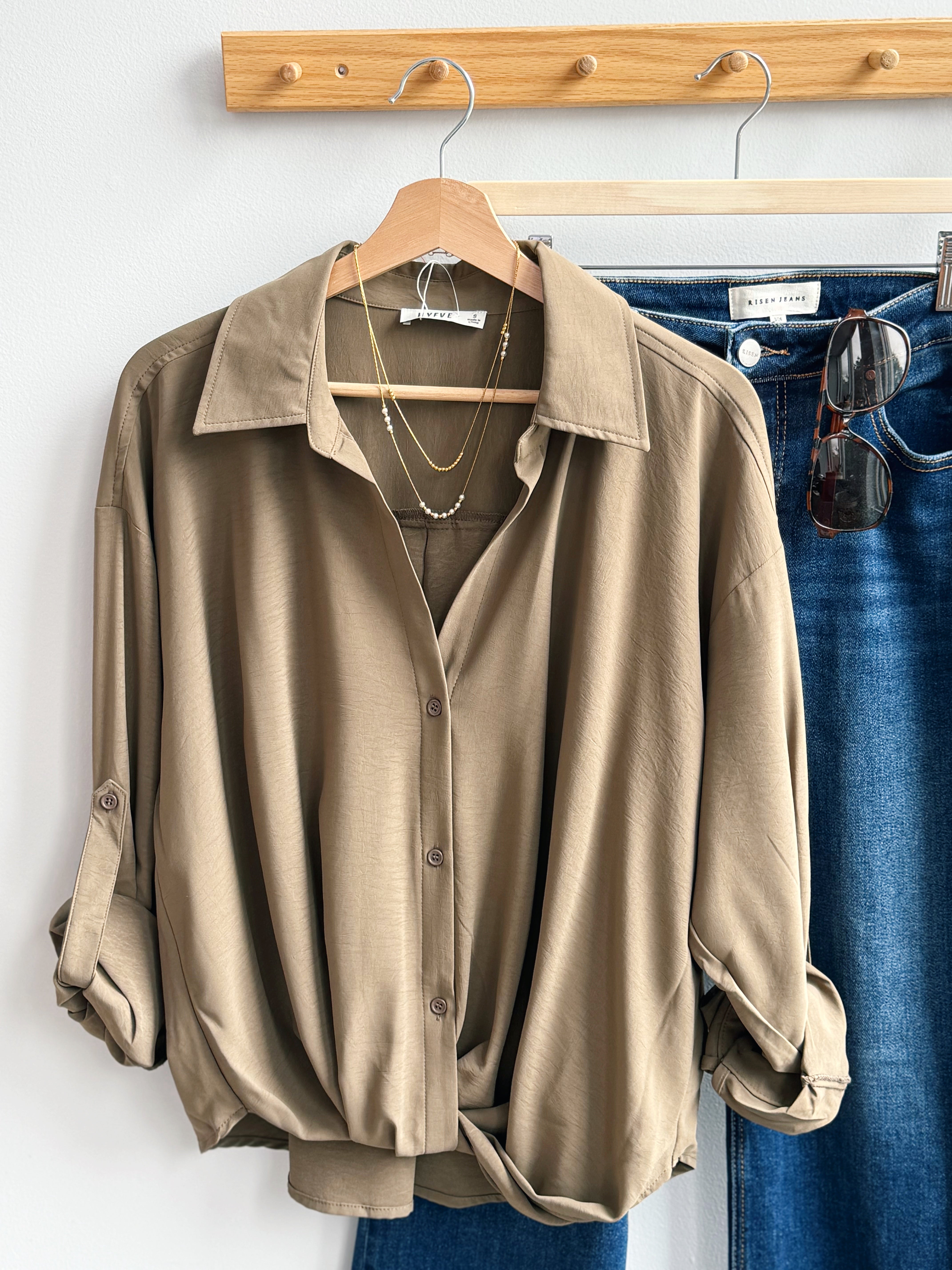 Willow Grace Blouse - OLIVE