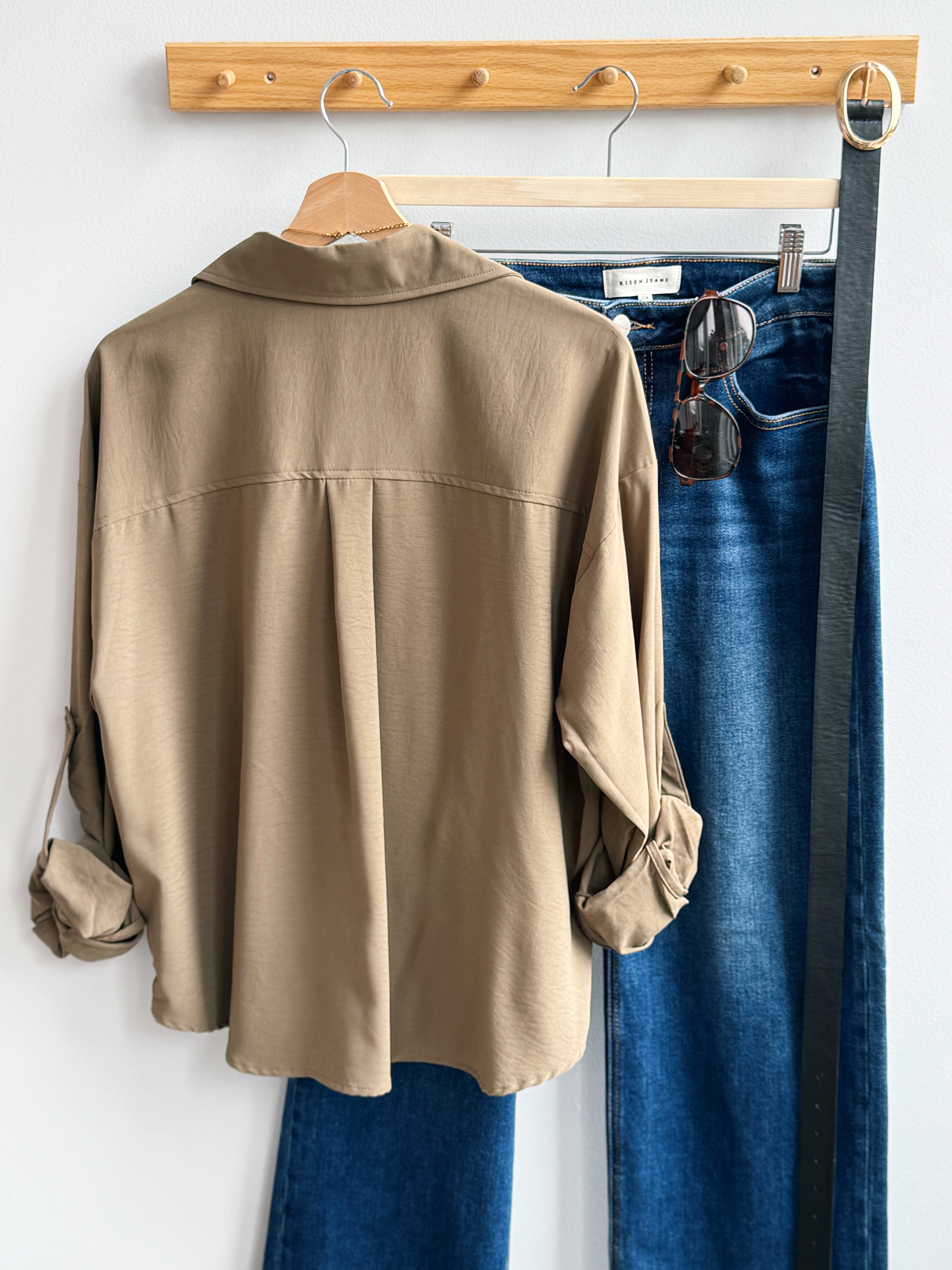 Willow Grace Blouse - OLIVE