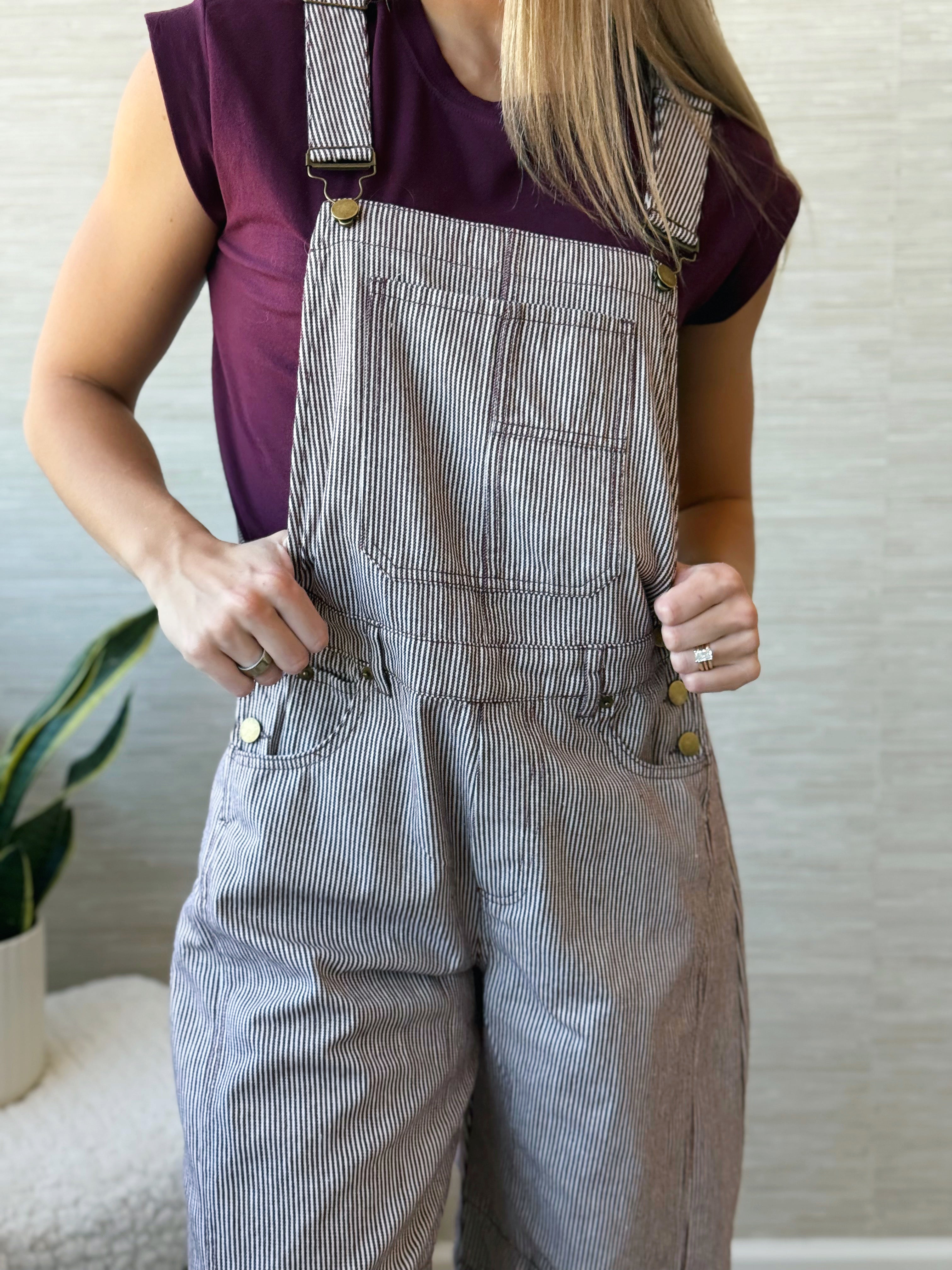Aden Barrel Overalls - BROWN