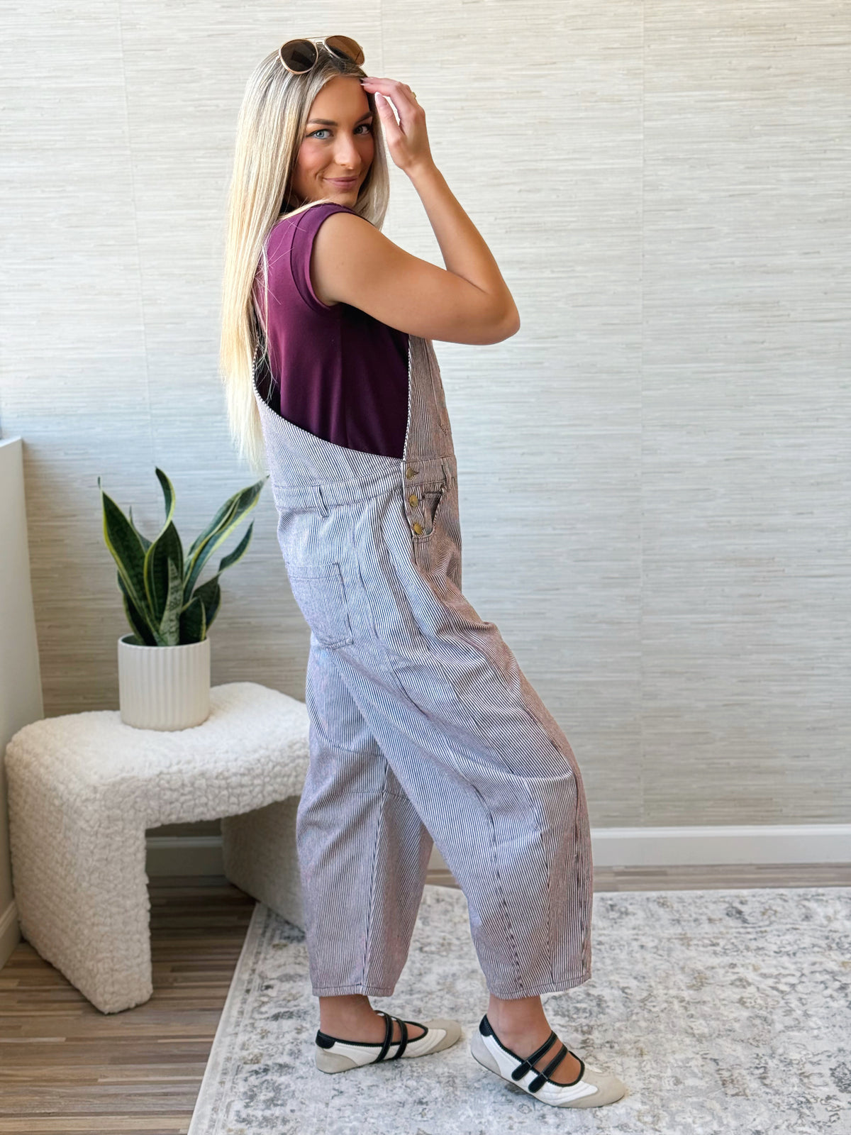 Aden Barrel Overalls - BROWN