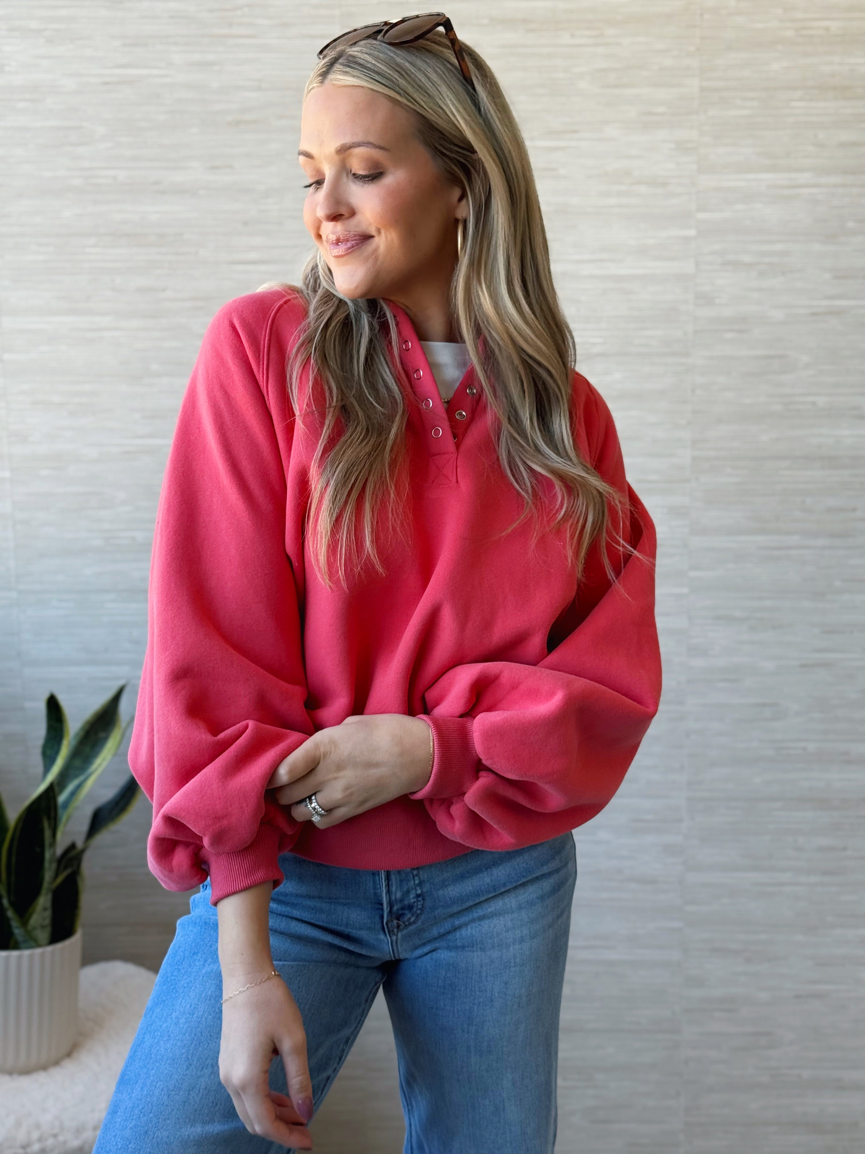 Brittany Sweatshirt - CORAL PINK