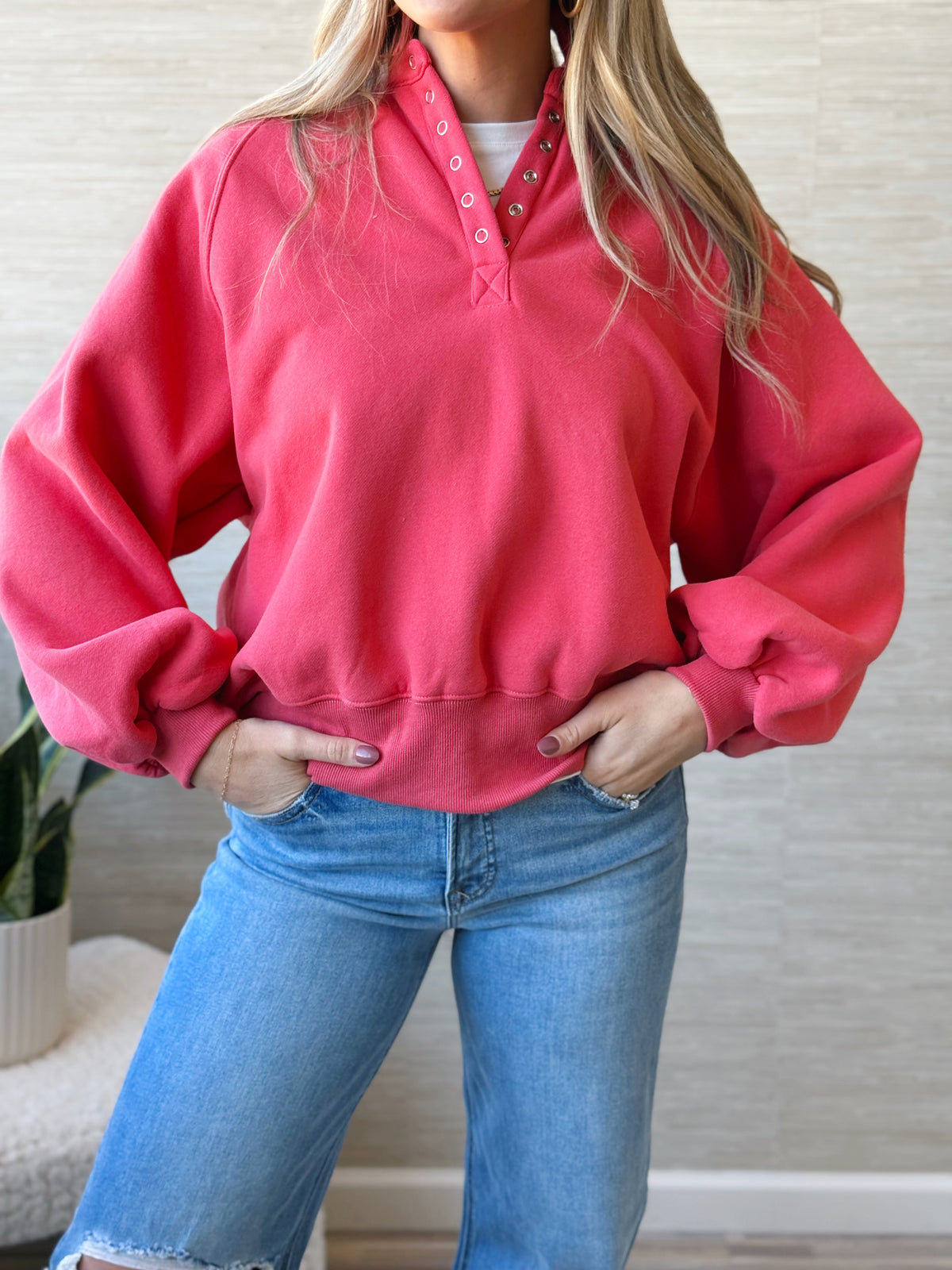 Brittany Sweatshirt - CORAL PINK