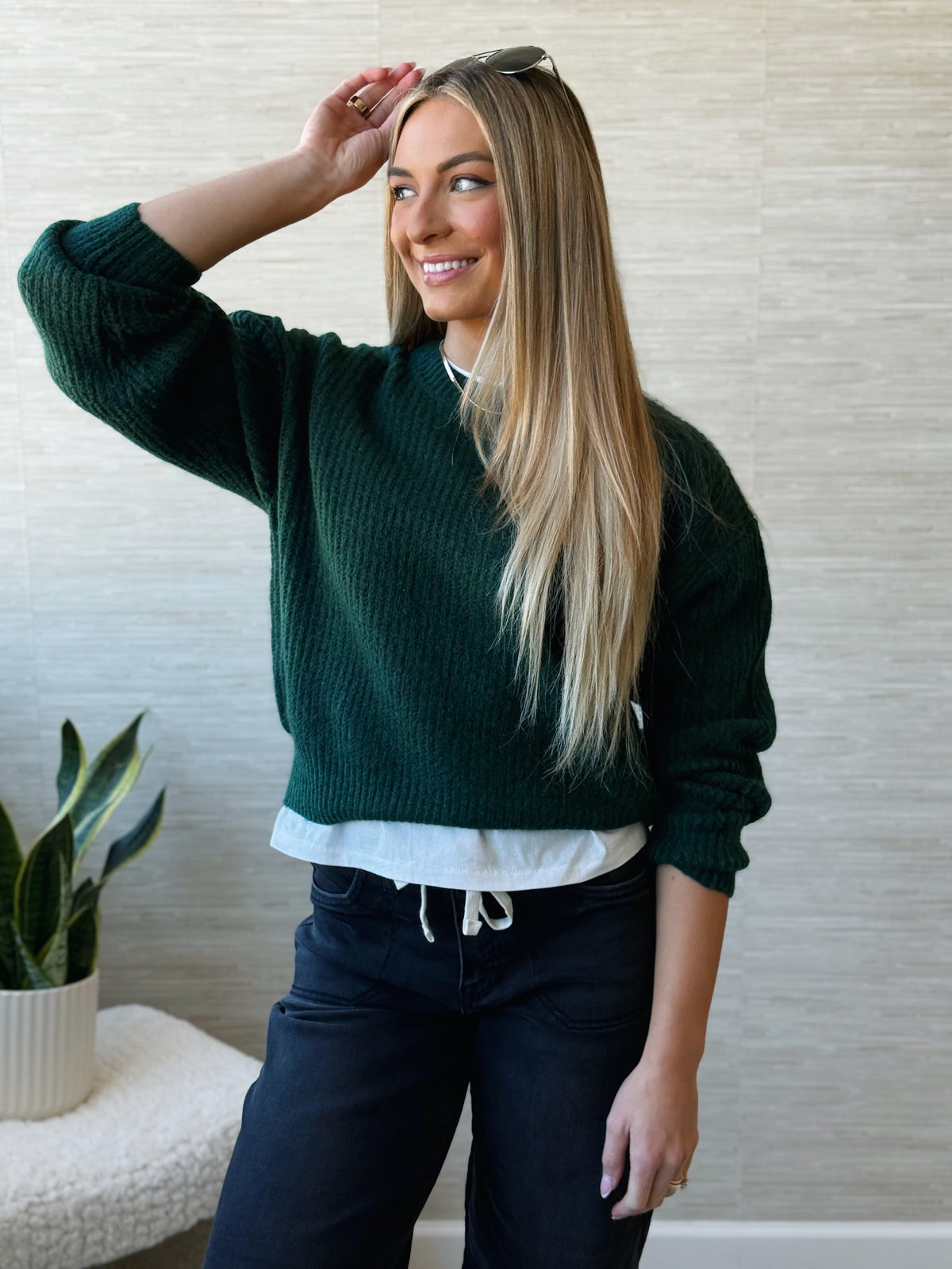 Change Of Scenery Sweater - DARK GREEN