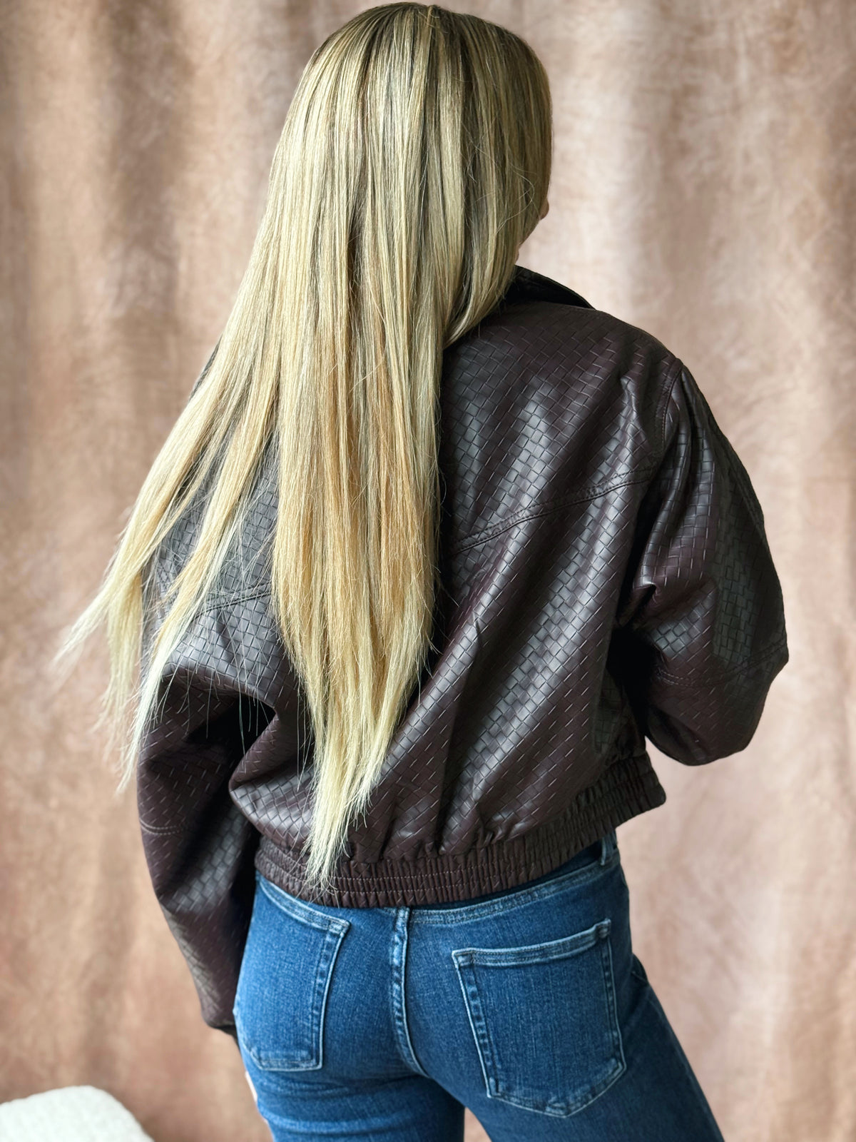 Alexa Trendy Leather Jacket - WINE