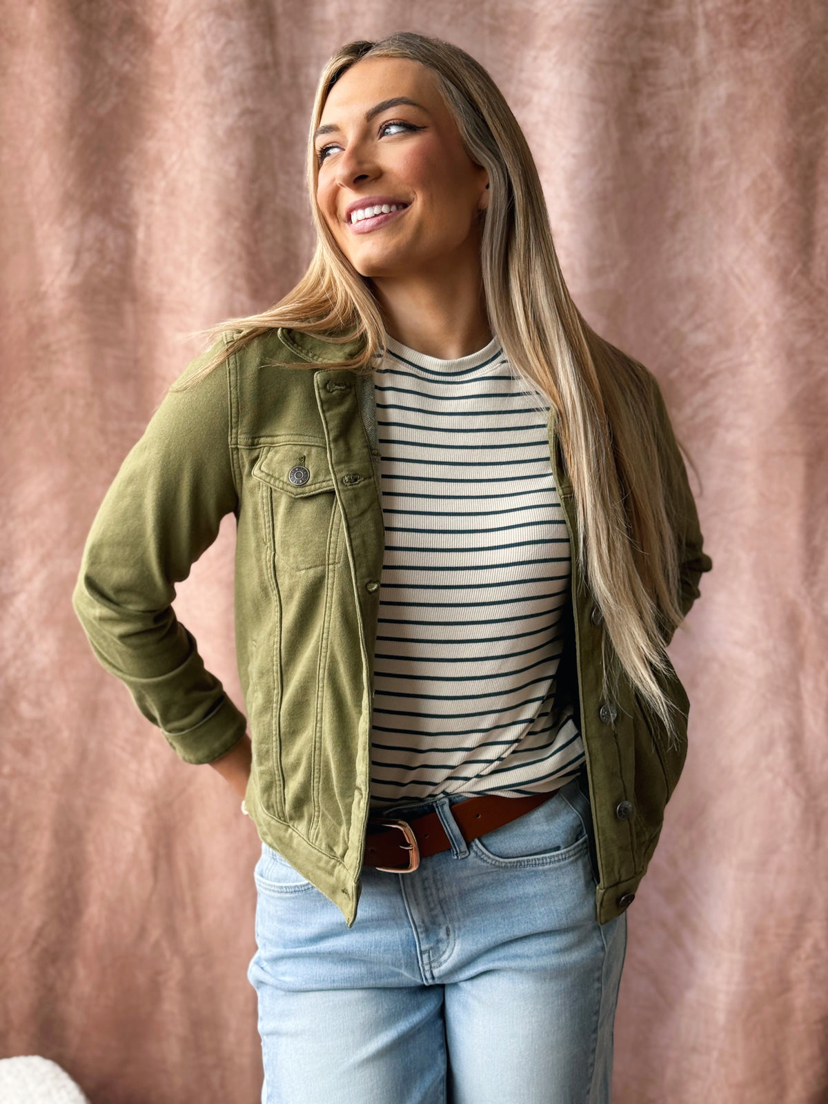 Posey Stripe Tee - CREAM BLUE STRIPE