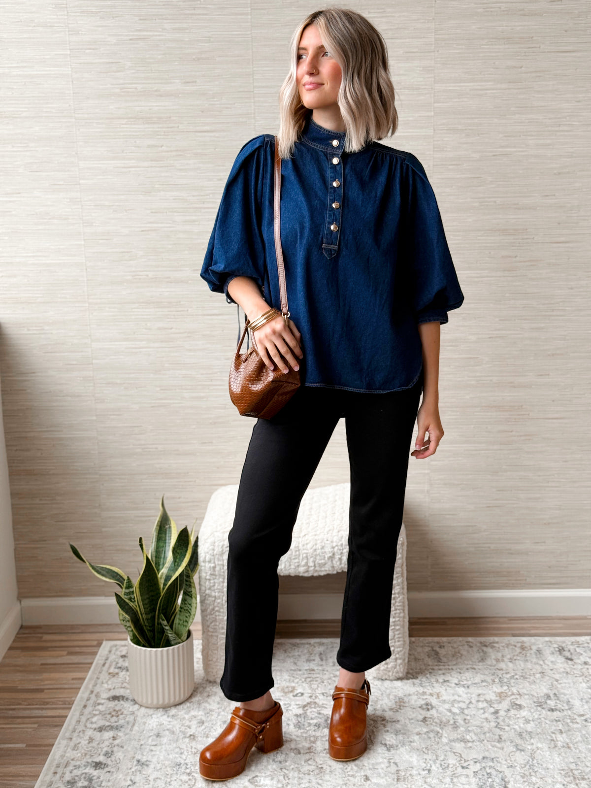 Falling Slowly Blouse - DARK DENIM