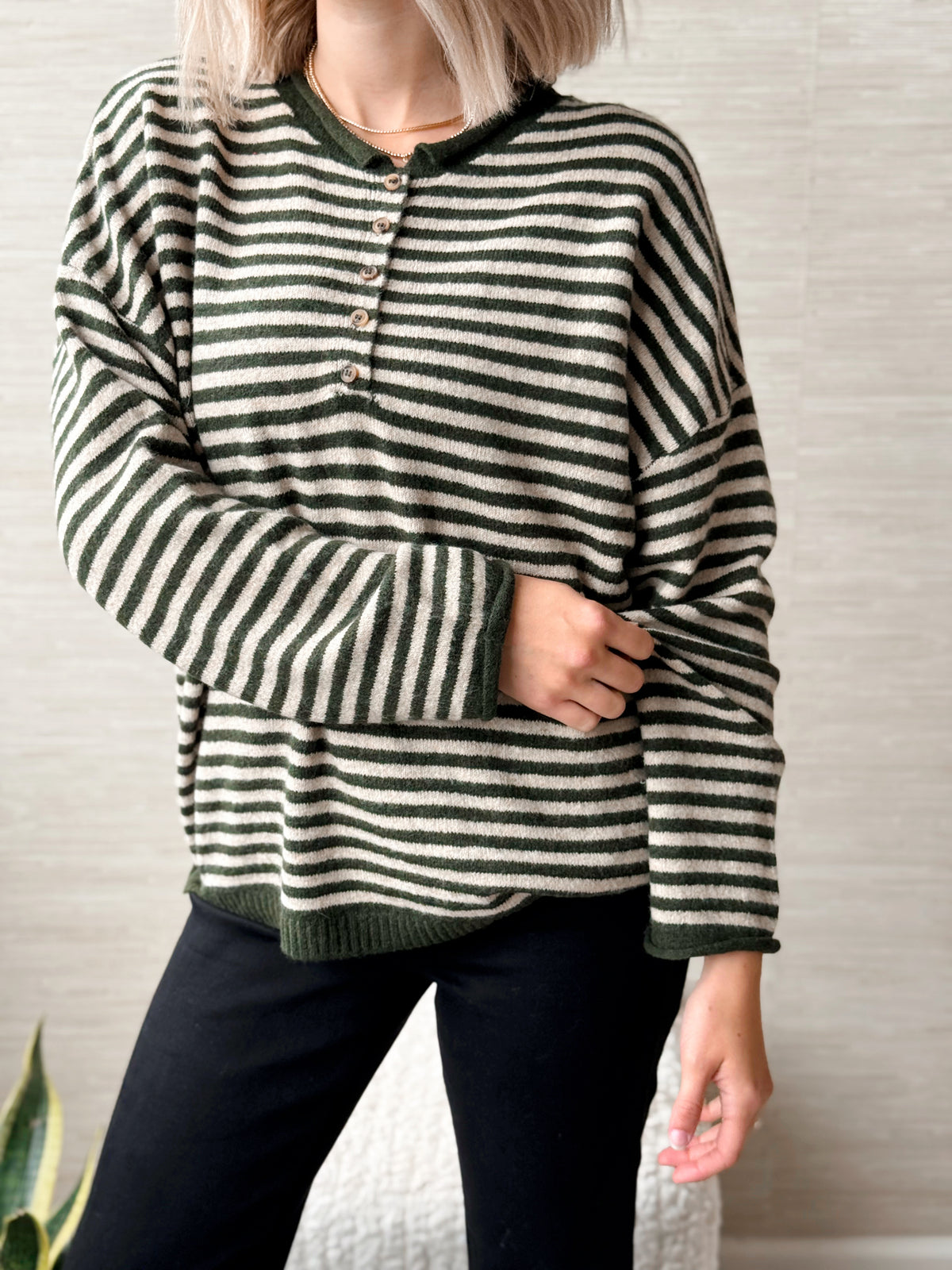Autumn Stroll Sweater - OLIVE