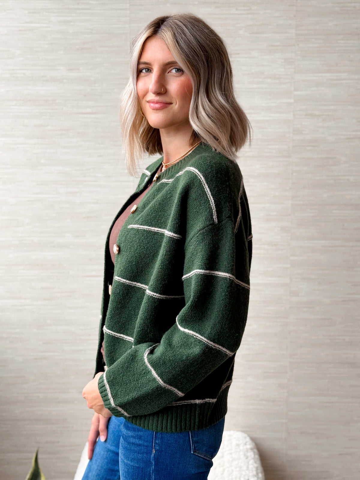 Layer Up, Buttercup Cardigan - HUNTER GREEN