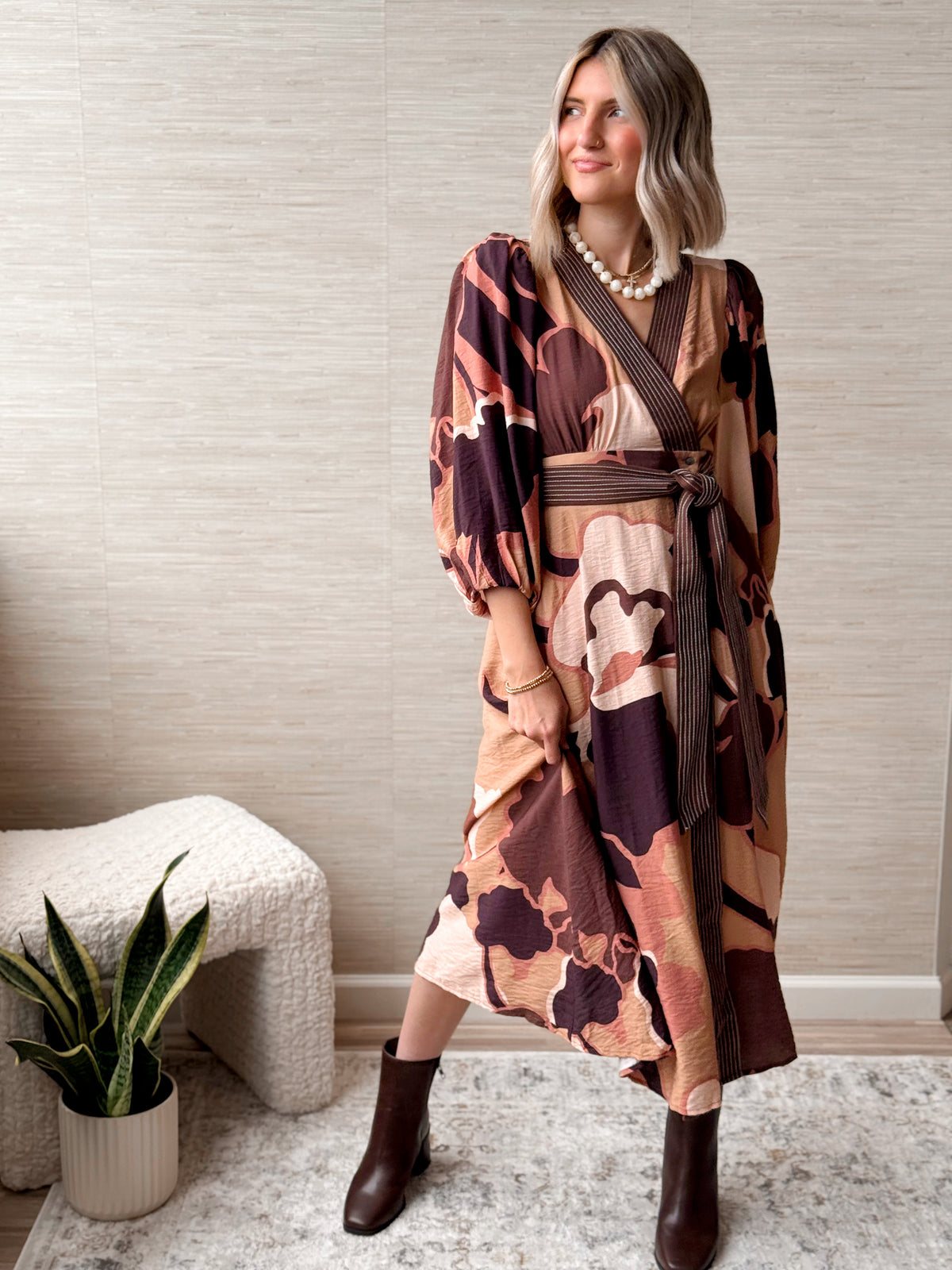Fall Looks Good on You Dress - BROWN