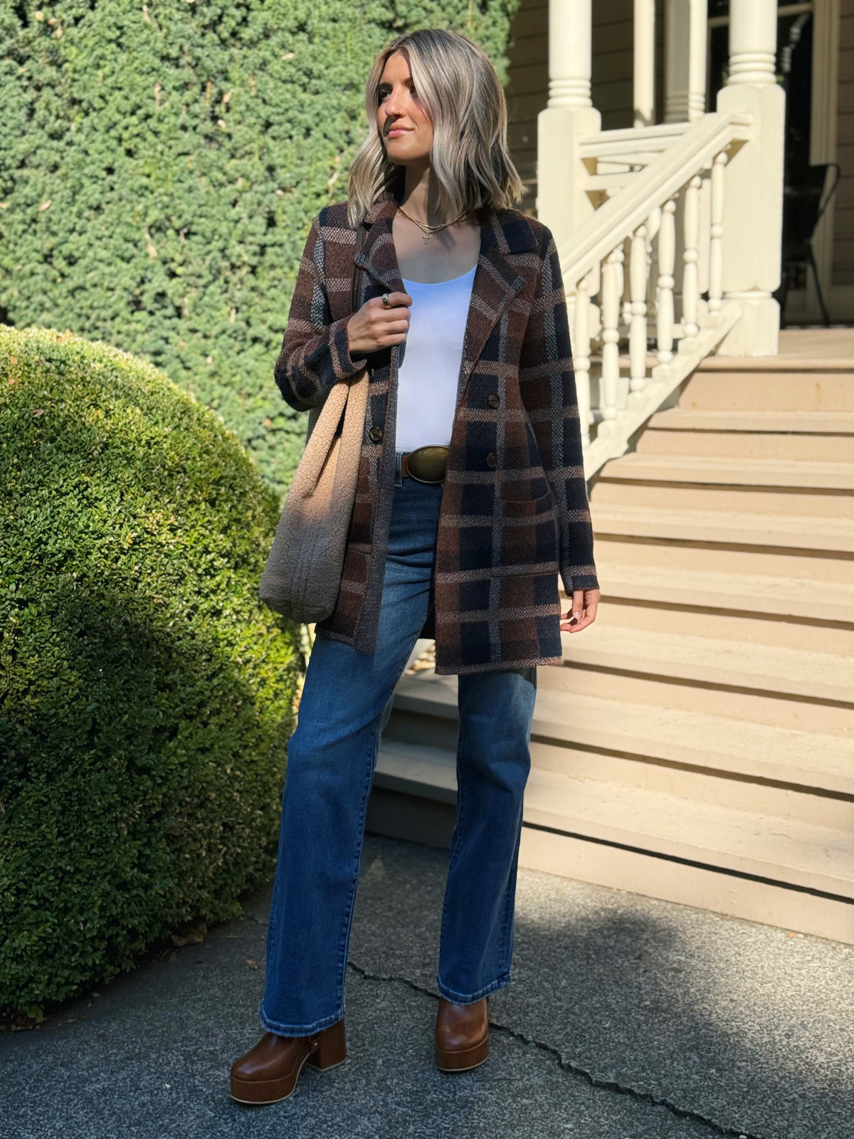 Jacquard Collar Jacket - COPPY/NAVY