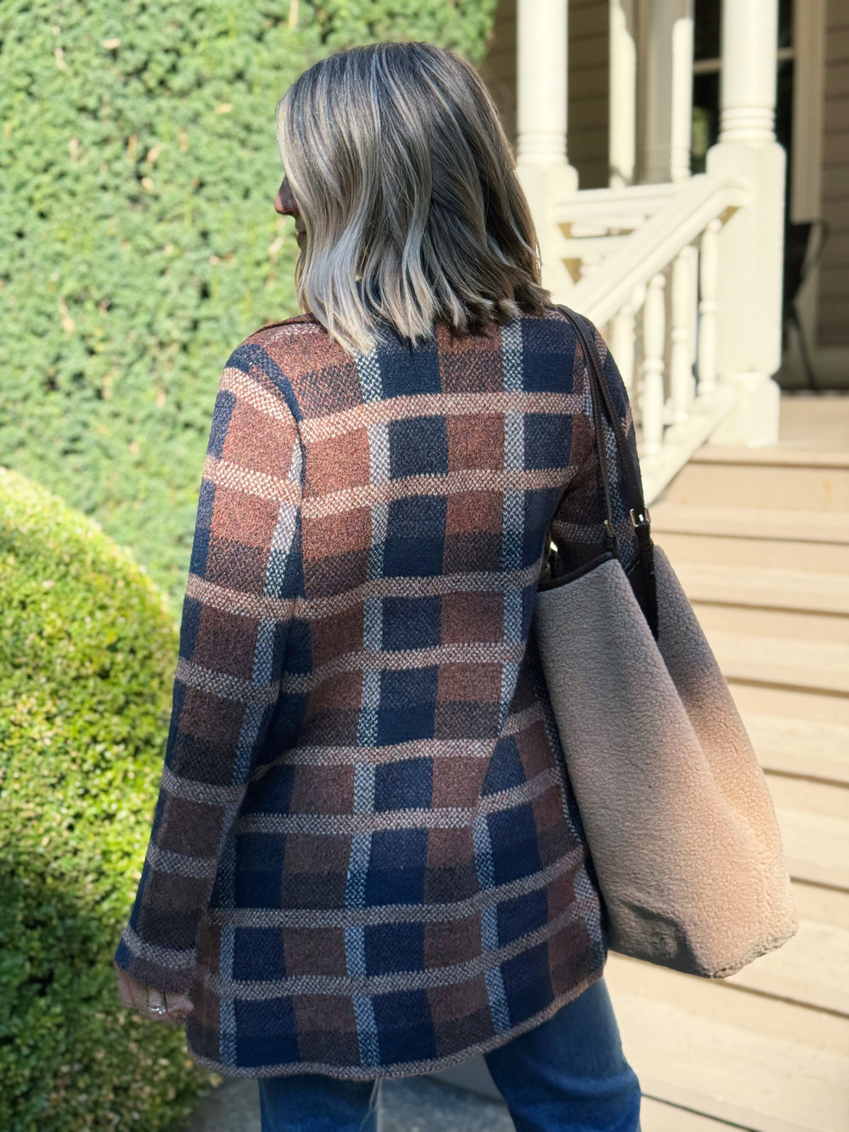 Jacquard Collar Jacket - COPPY/NAVY