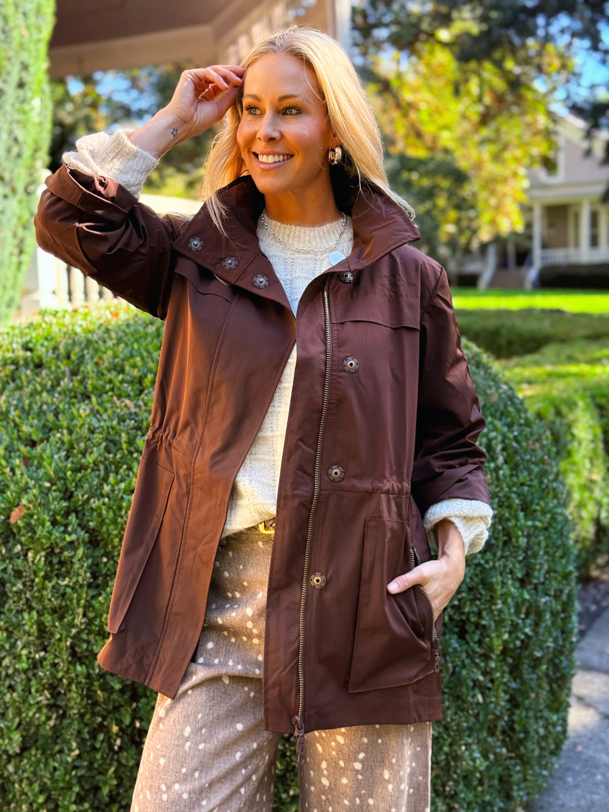 Anorak Crinkle Jacket - CHOCOLATE