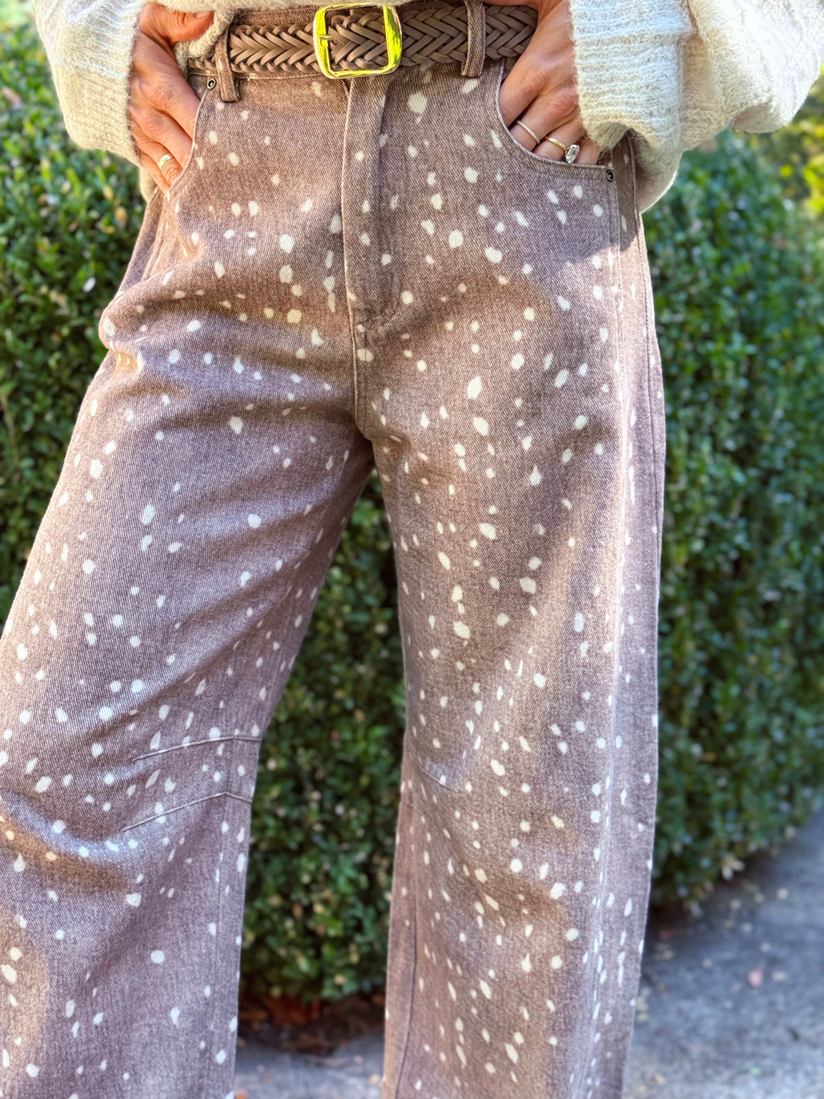 Bambi Barrel Pants - MOCHA BAMBI