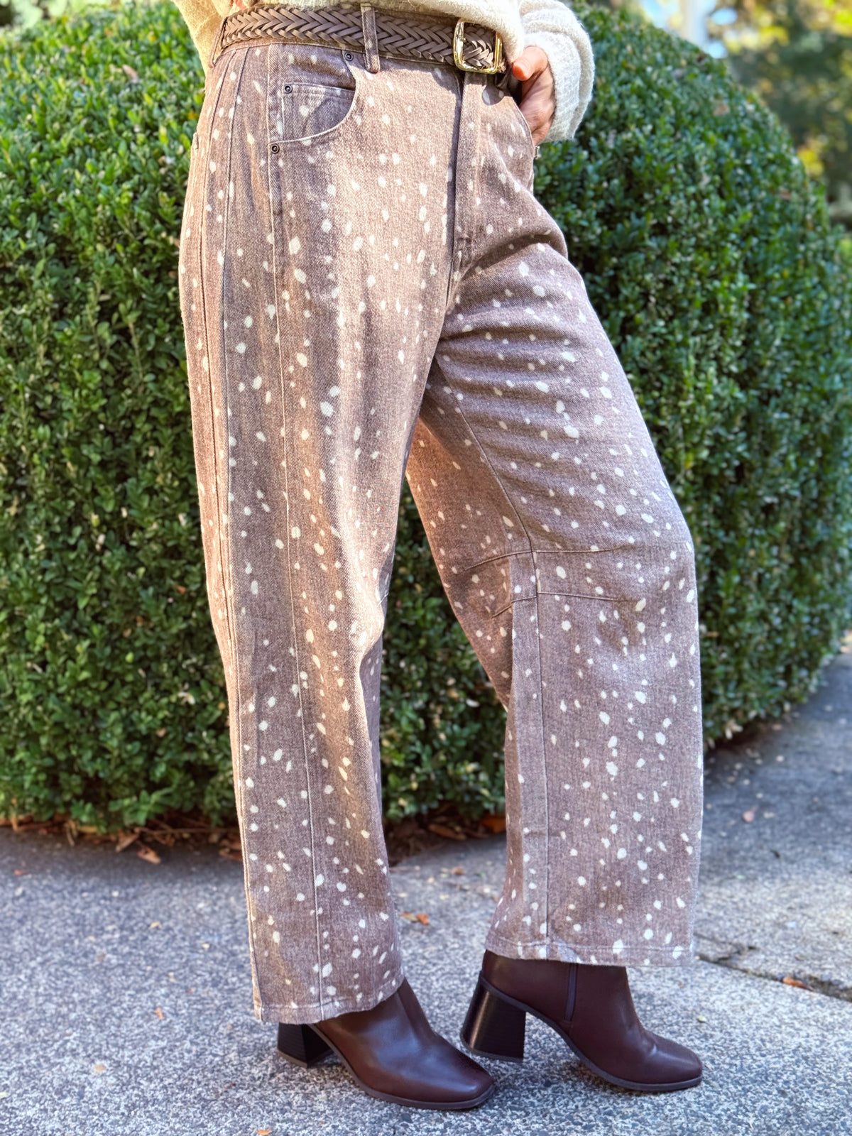 Bambi Barrel Pants - MOCHA BAMBI