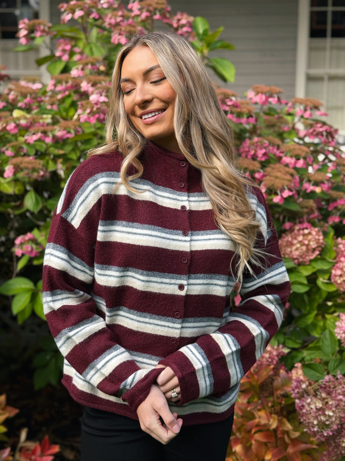 Ventinove Anni Cardigan - OXBLOOD MULTI