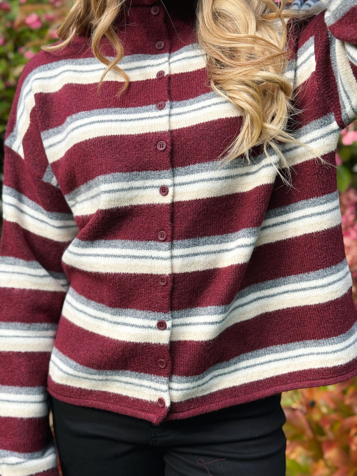 Ventinove Anni Cardigan - OXBLOOD MULTI