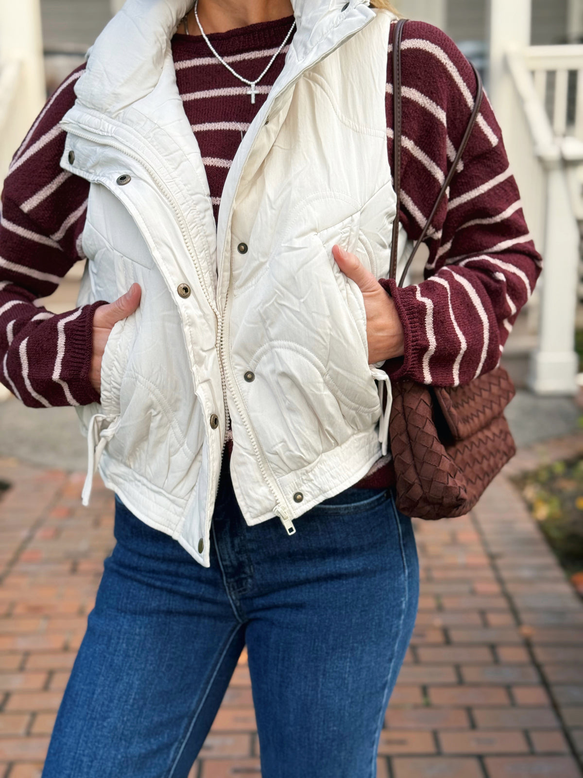Year 29 Stripe Sweater - BURGUNDY