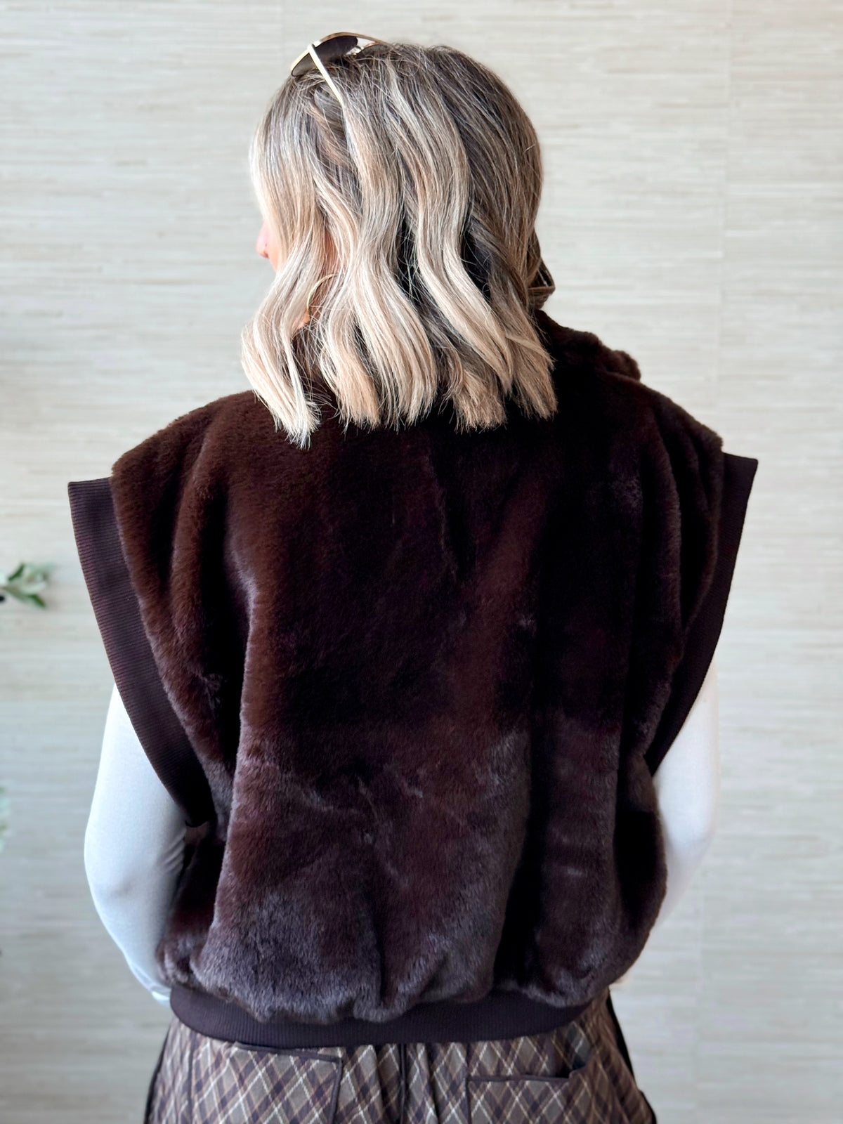 Becky Faux Fur Vest - BROWN