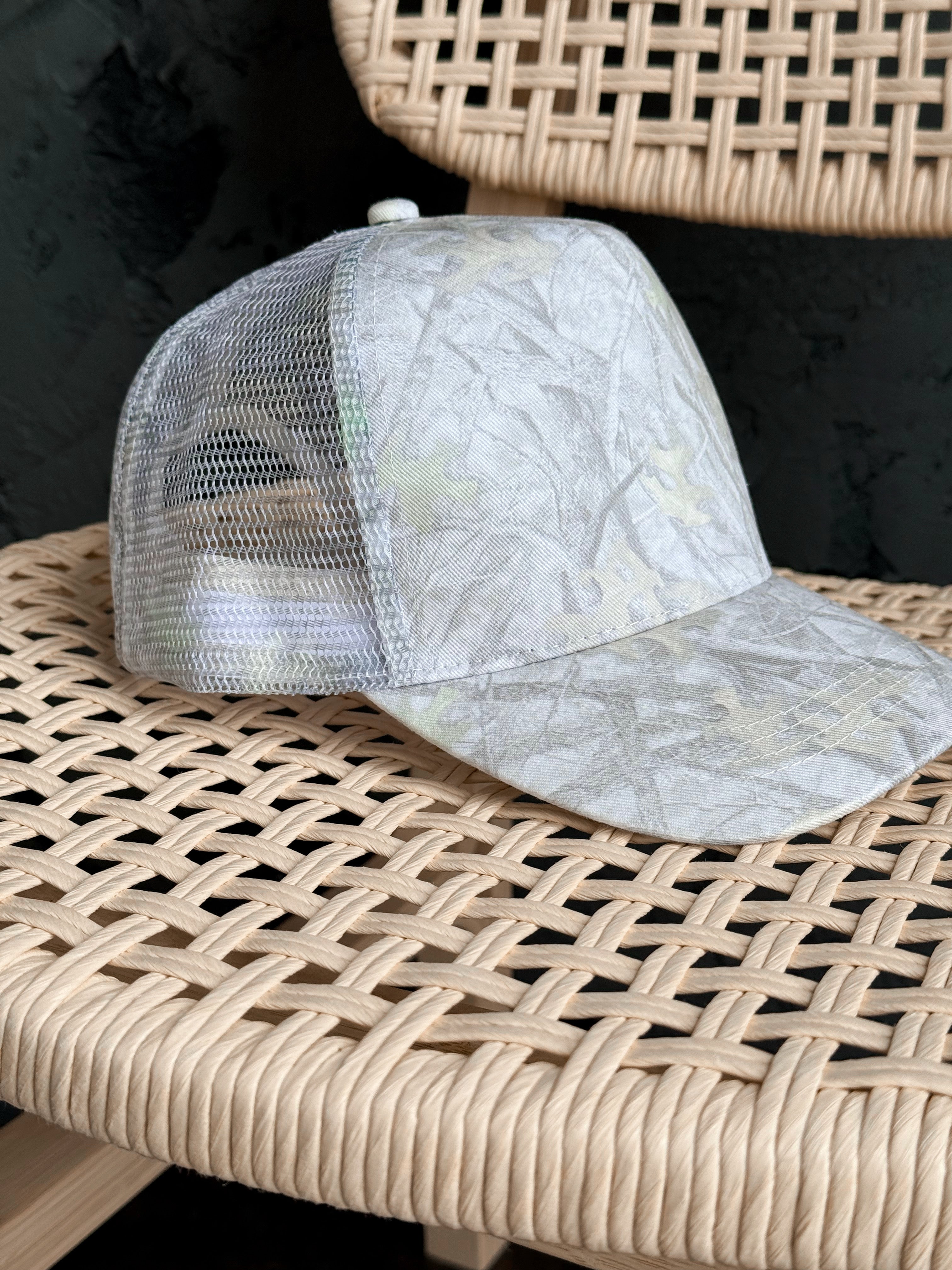 Camo Woods Trucker Hat - GREY