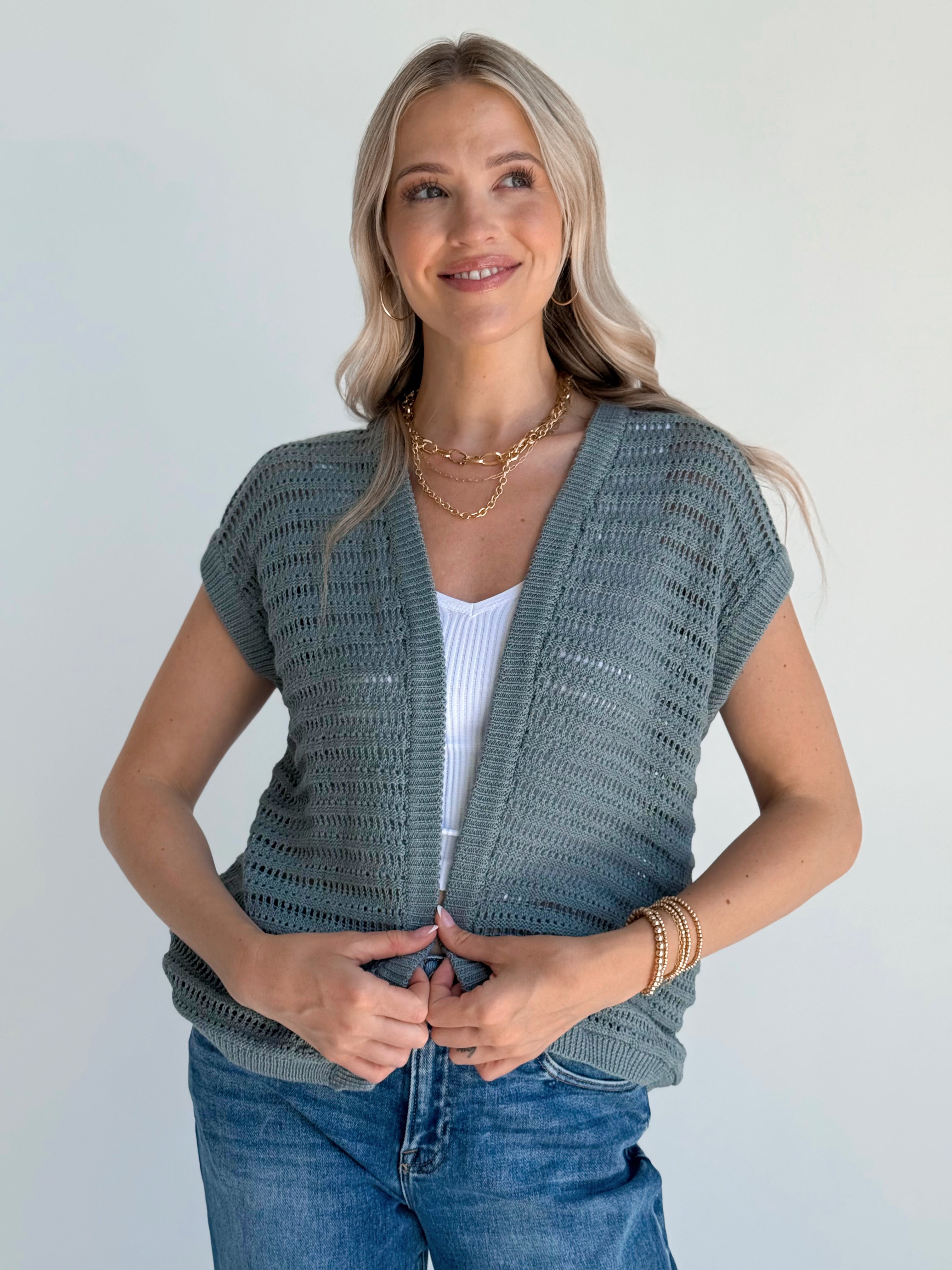 Fern Cardigan - TEAL BLUE