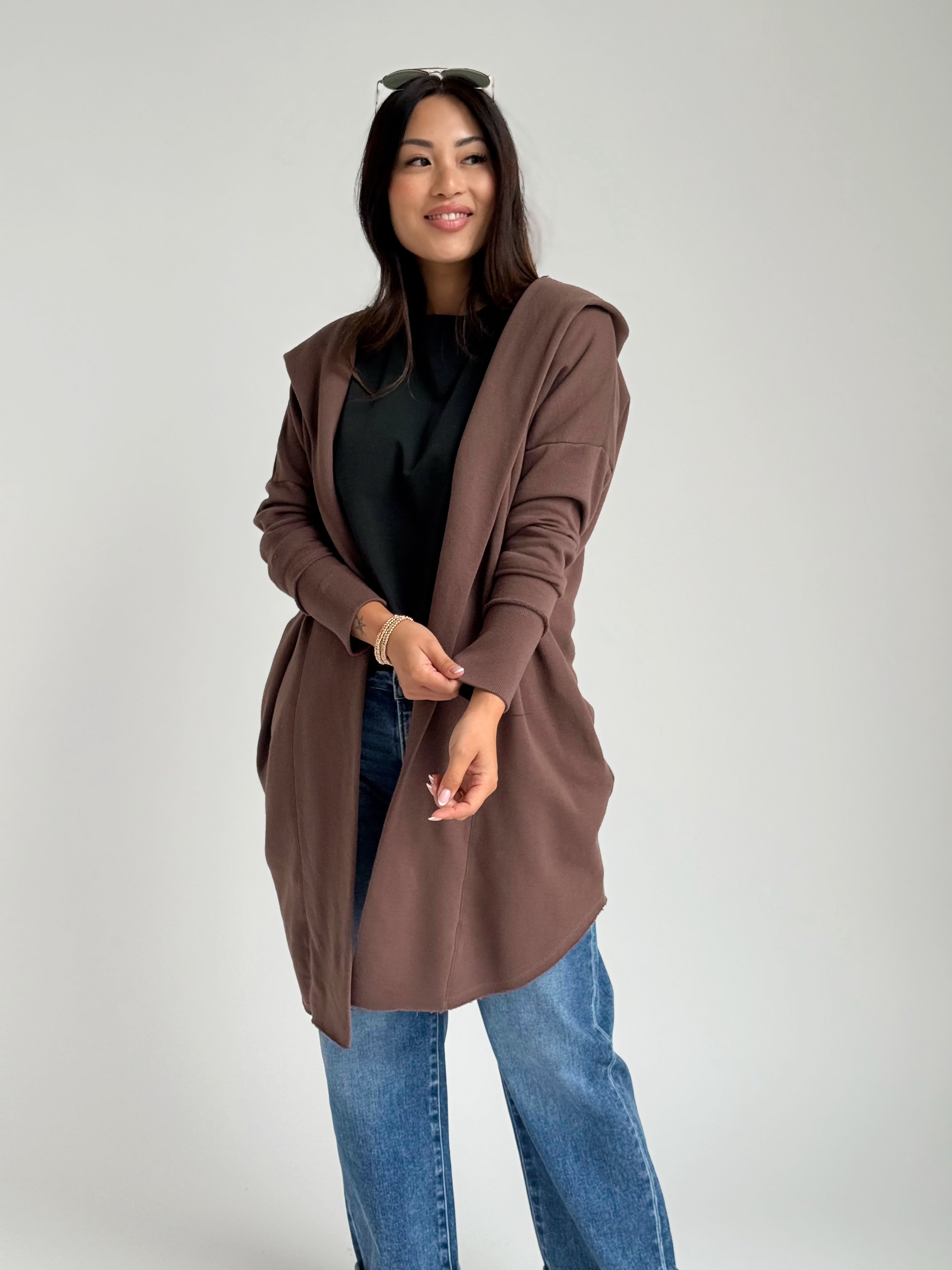 Moats Hooded Cardigan - RICH SOIL