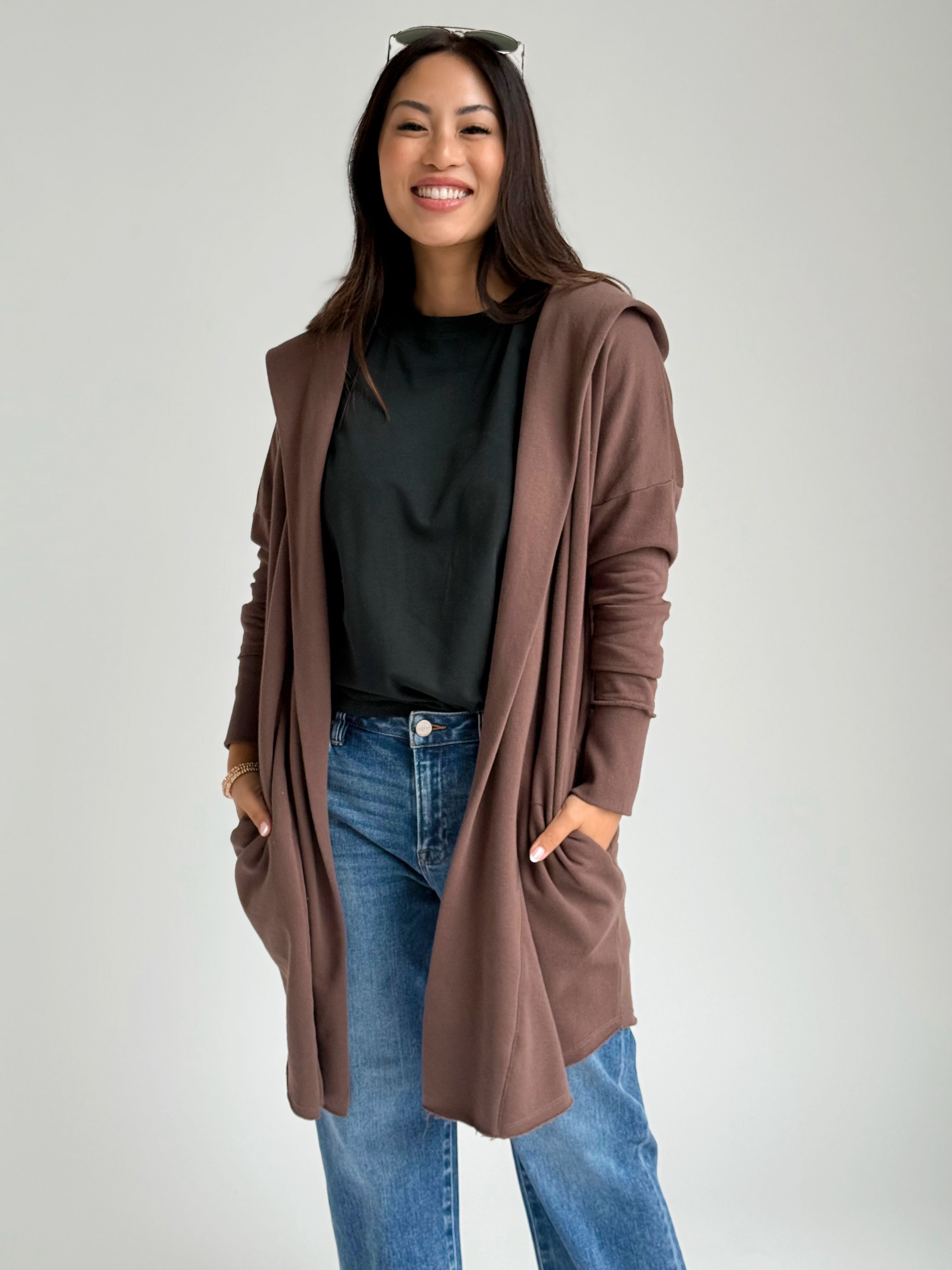 Moats Hooded Cardigan - RICH SOIL
