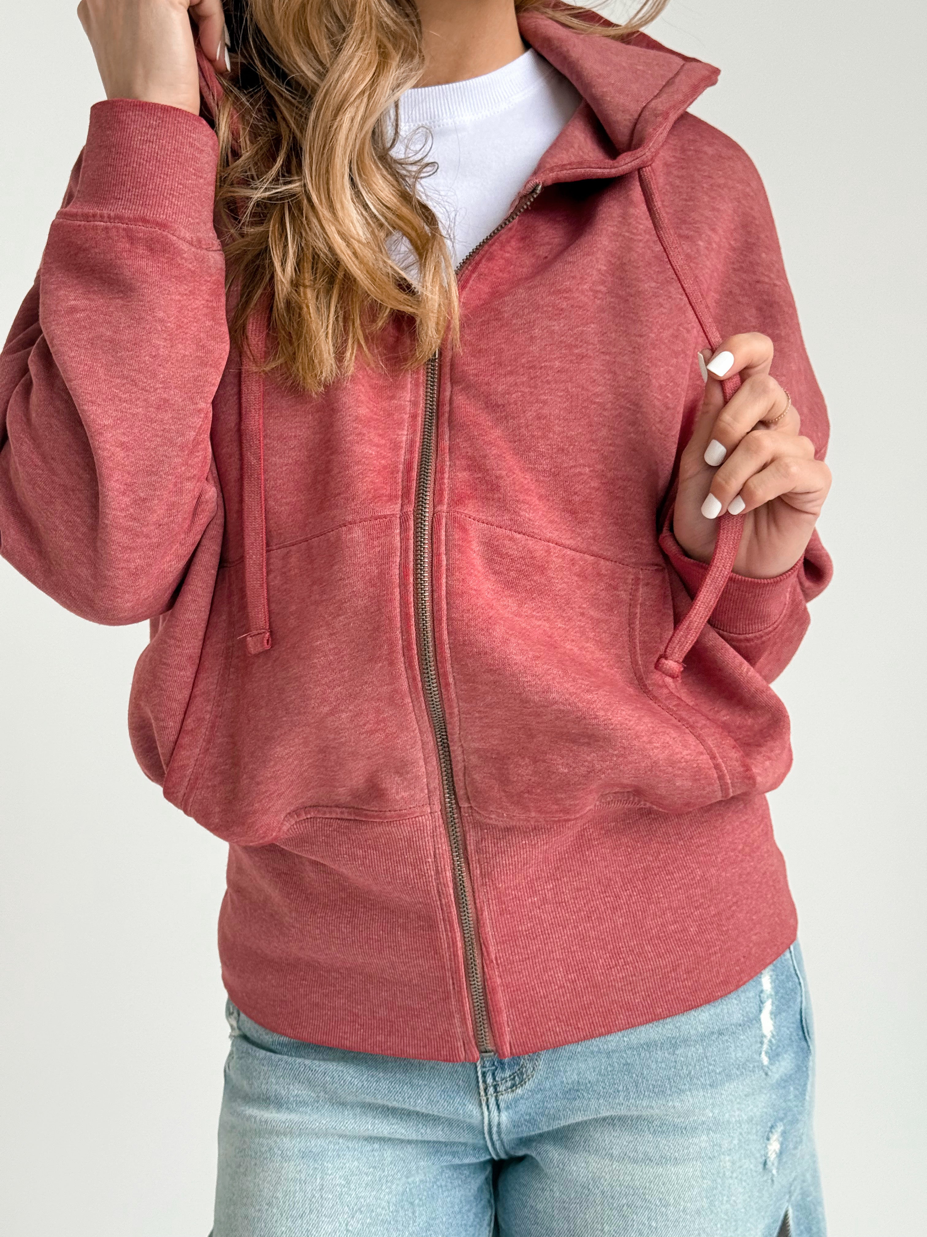 NorthWest Road Trip Zip Up - RED PEAR