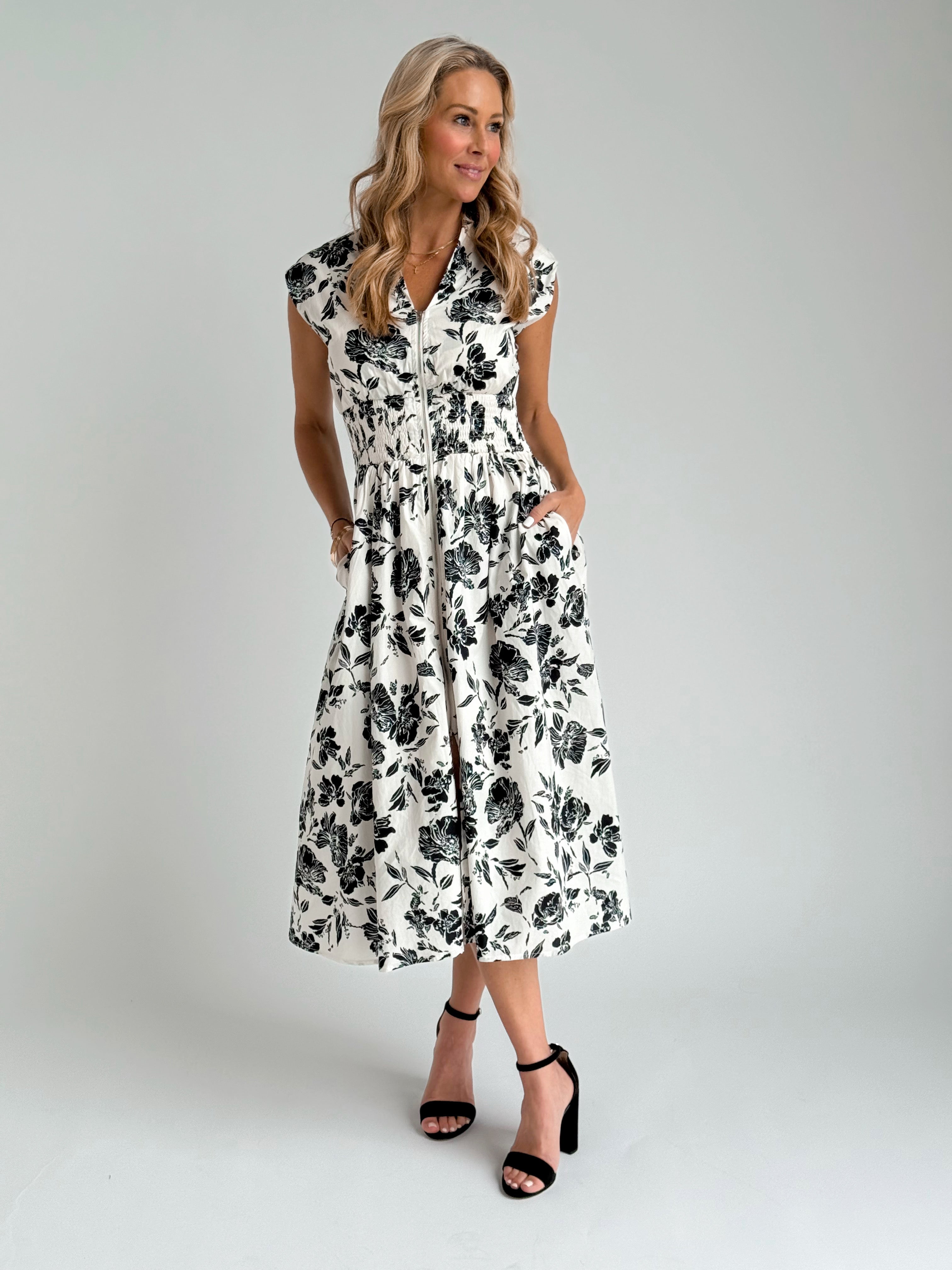 Night Bloom Dress - CREAM