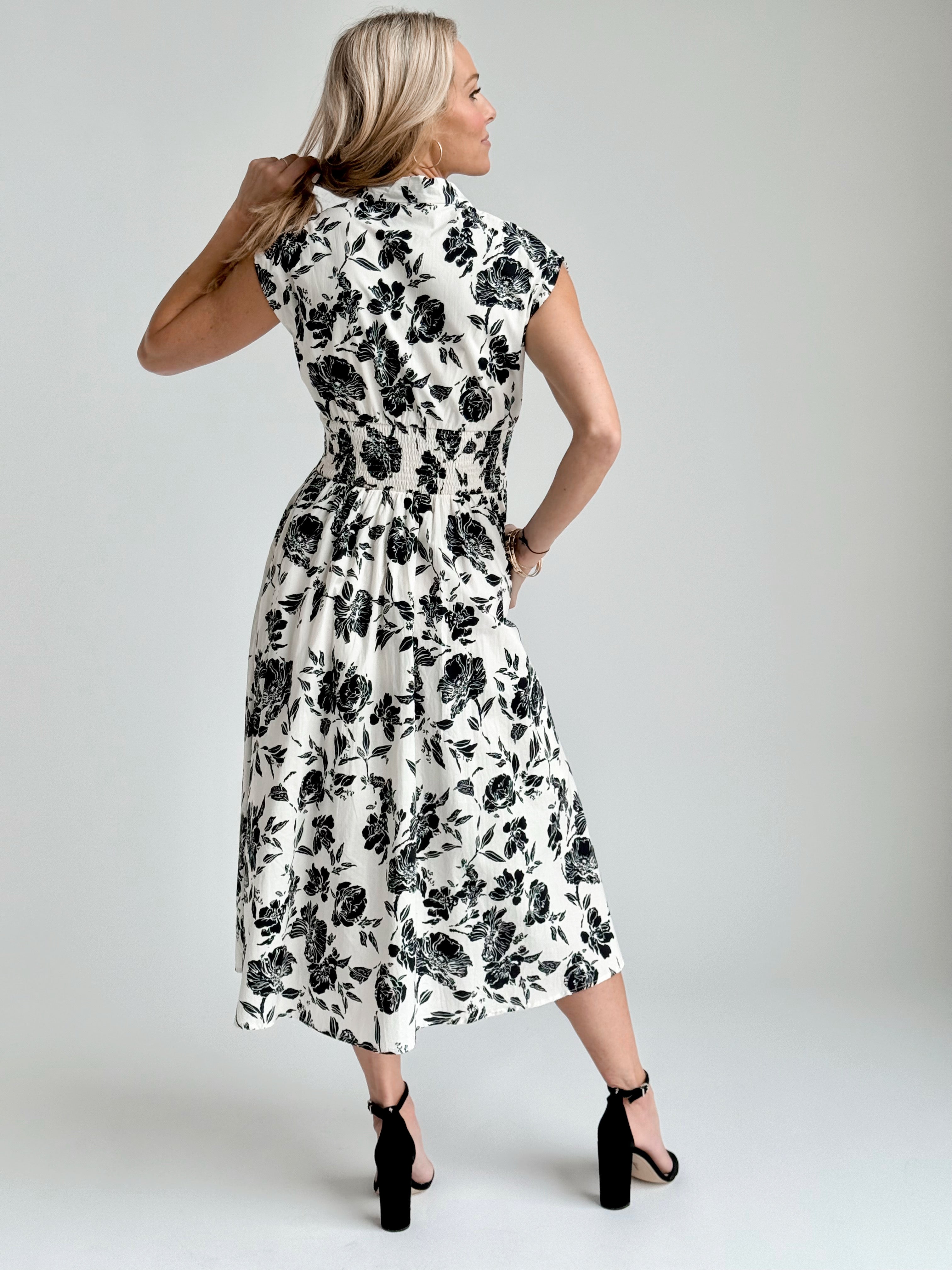 Night Bloom Dress - CREAM