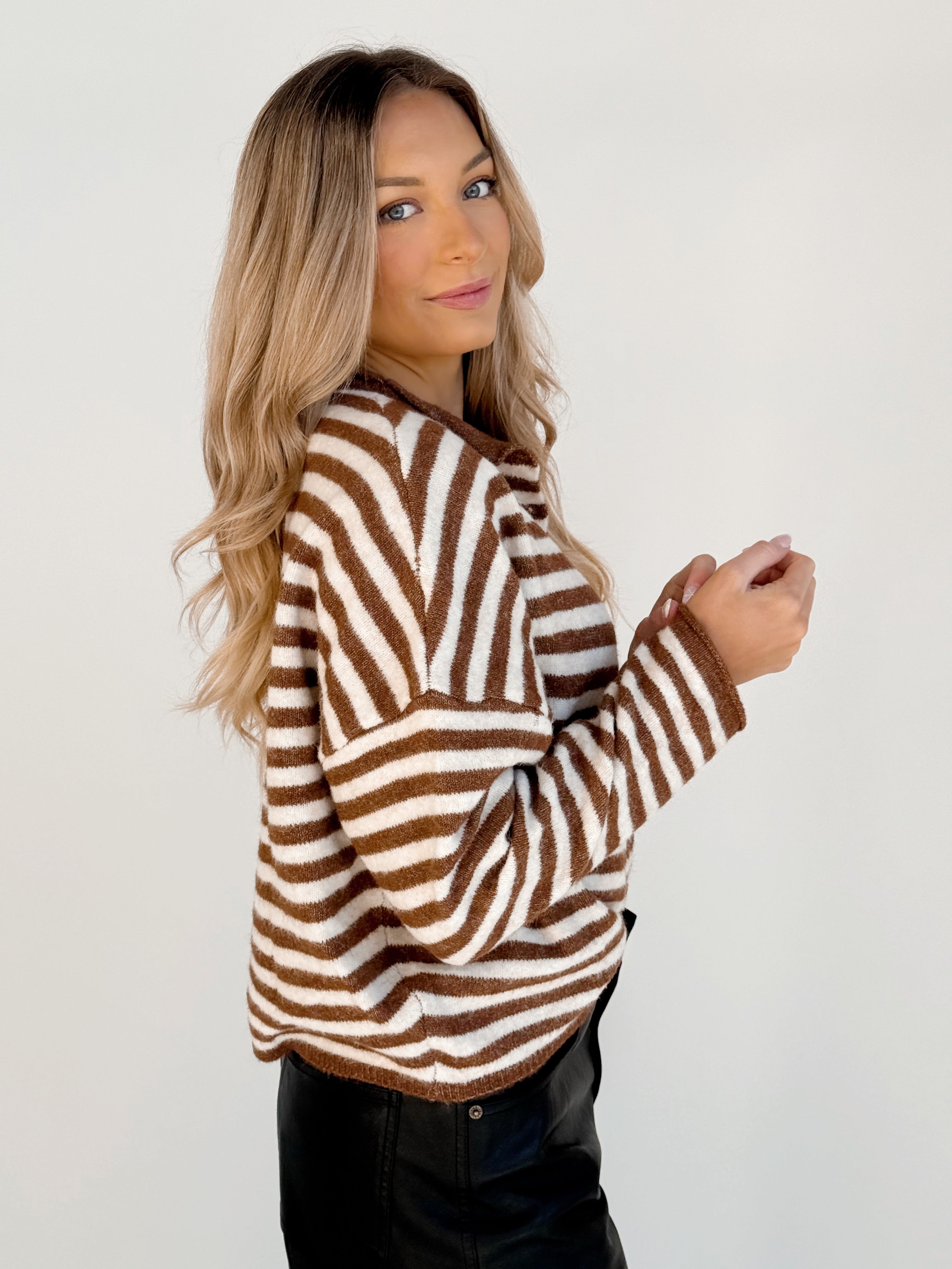 Simone Cardigan - IVORY/BROWN