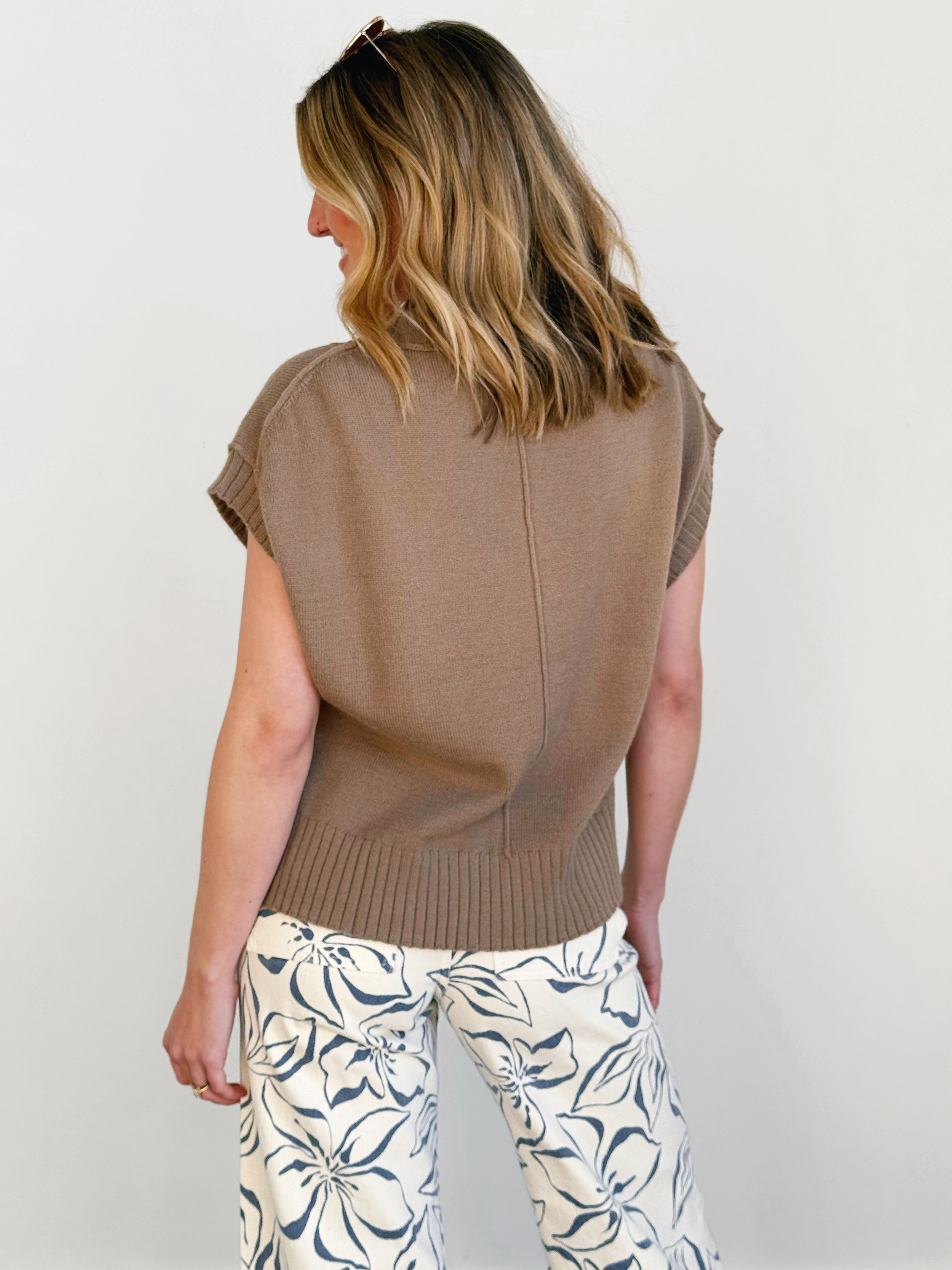 Thelma Sweater Vest - MOCHA