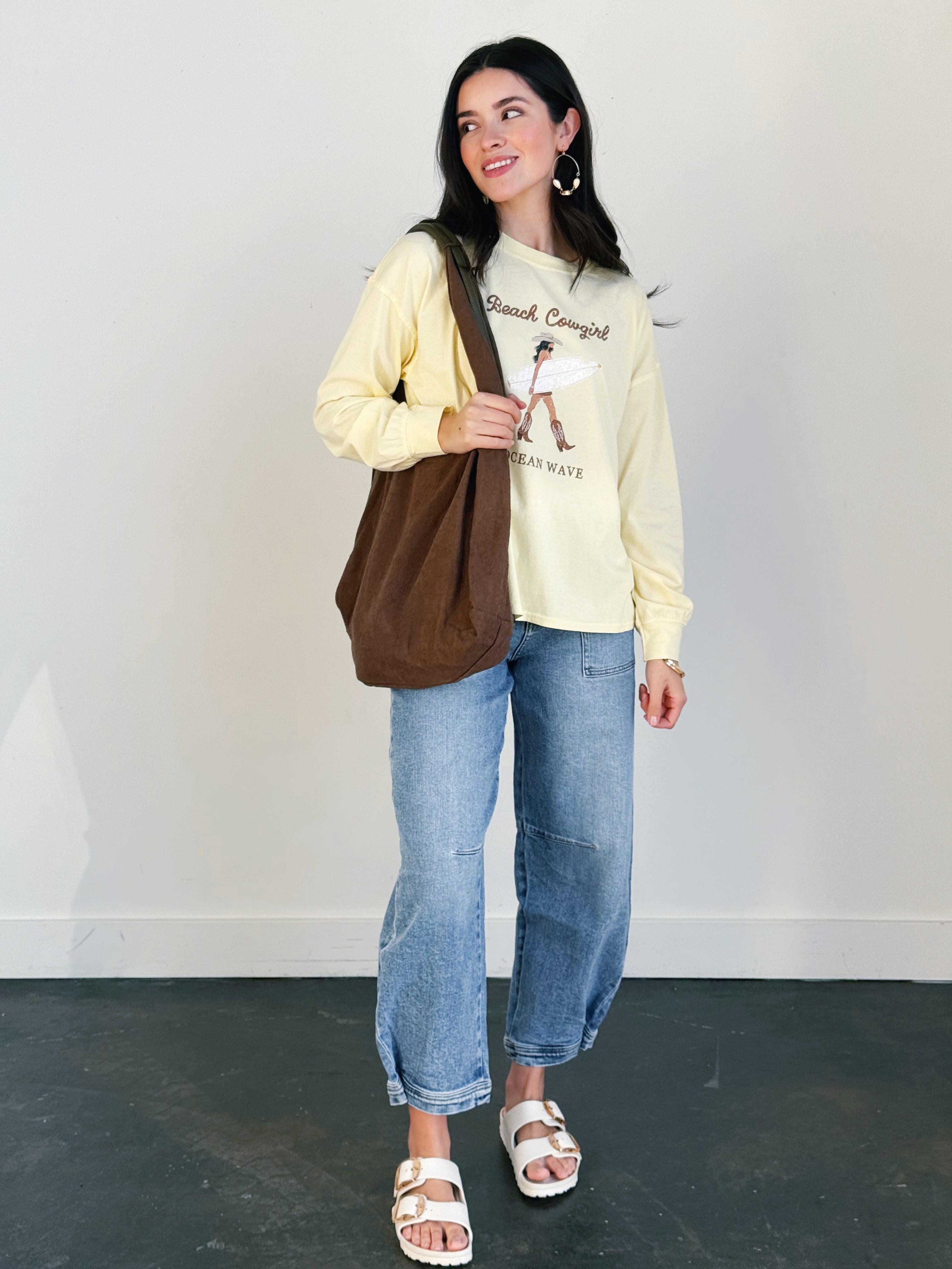 Beach Cowgirl Graphic Tee - BUTTER YELLOW