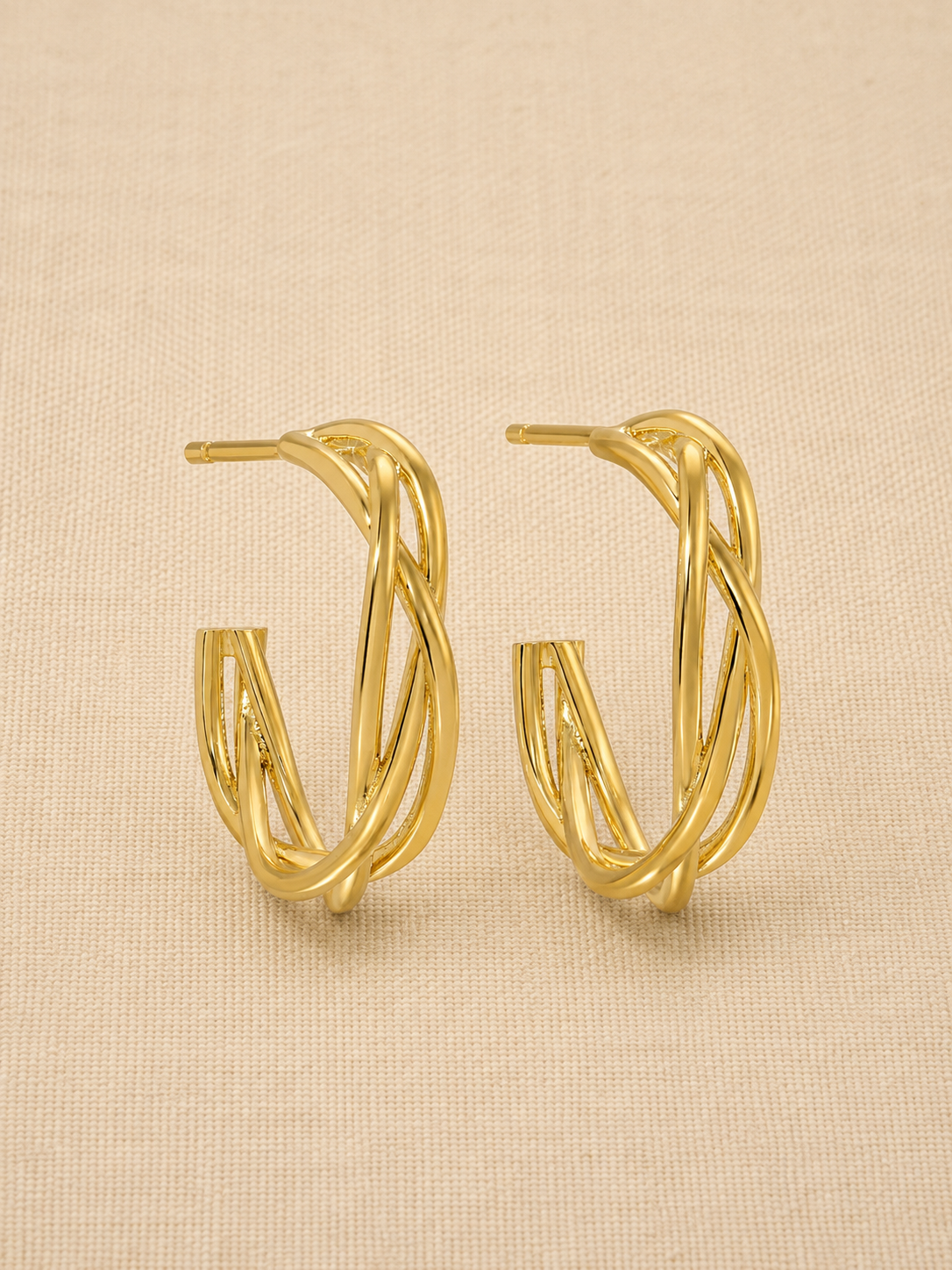Grace Braided Hoops - GOLD