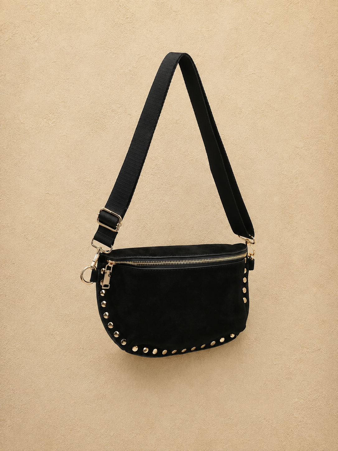 Gizelle Suede Belt Bag - BLACK