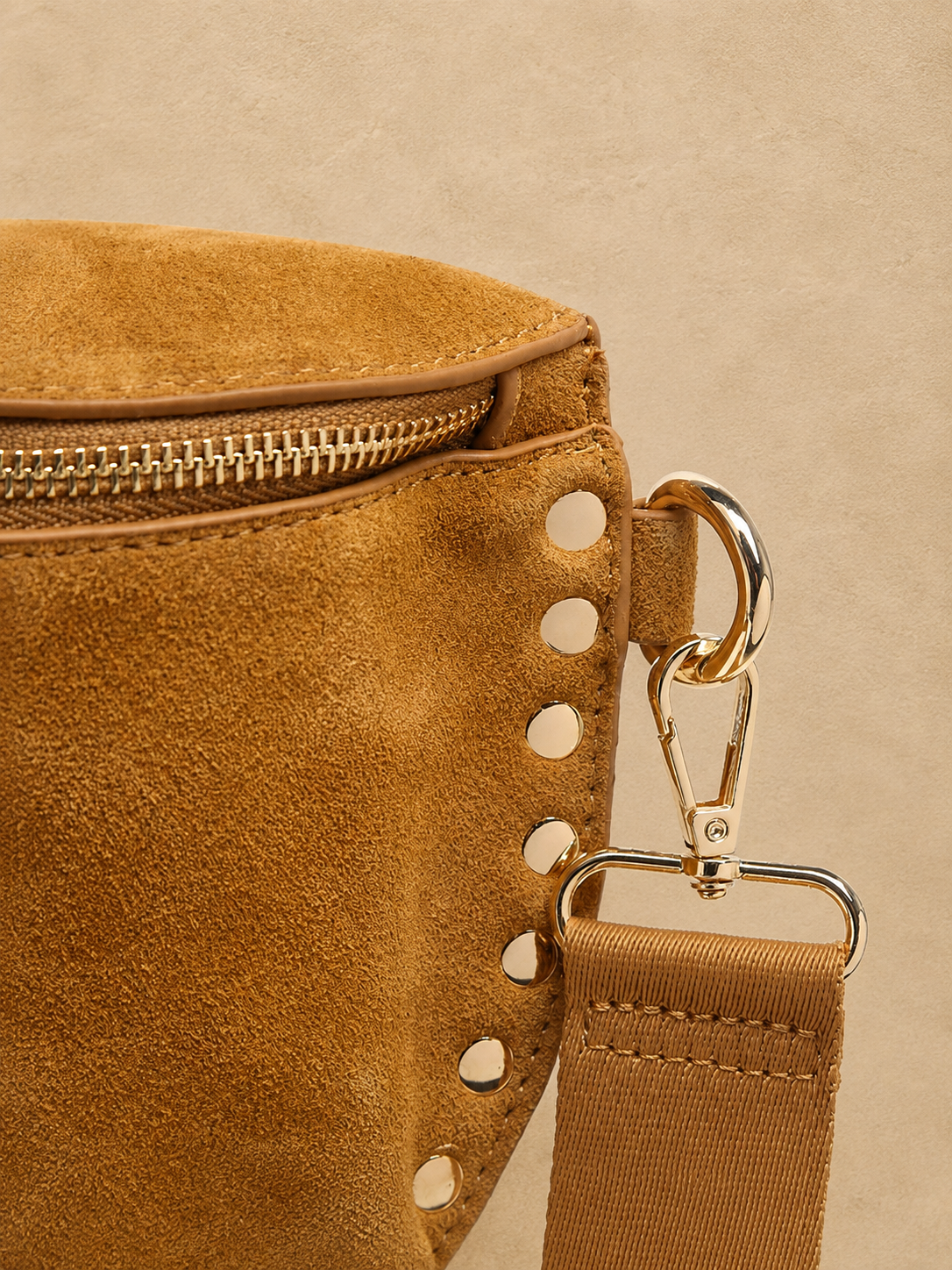 Gizelle Suede Belt Bag - TAN