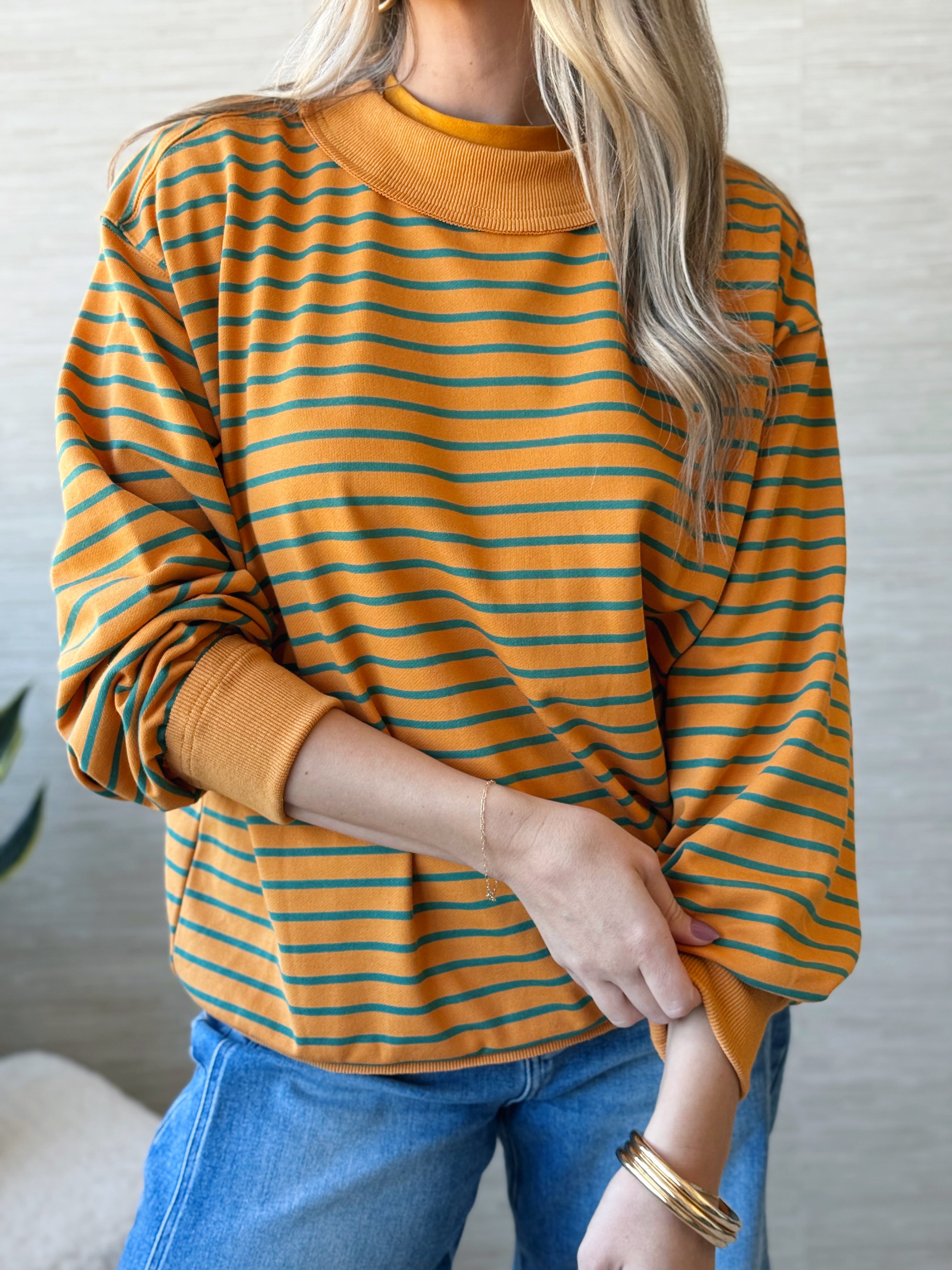 Recess Ready Pullover - MUSTARD/TEAL