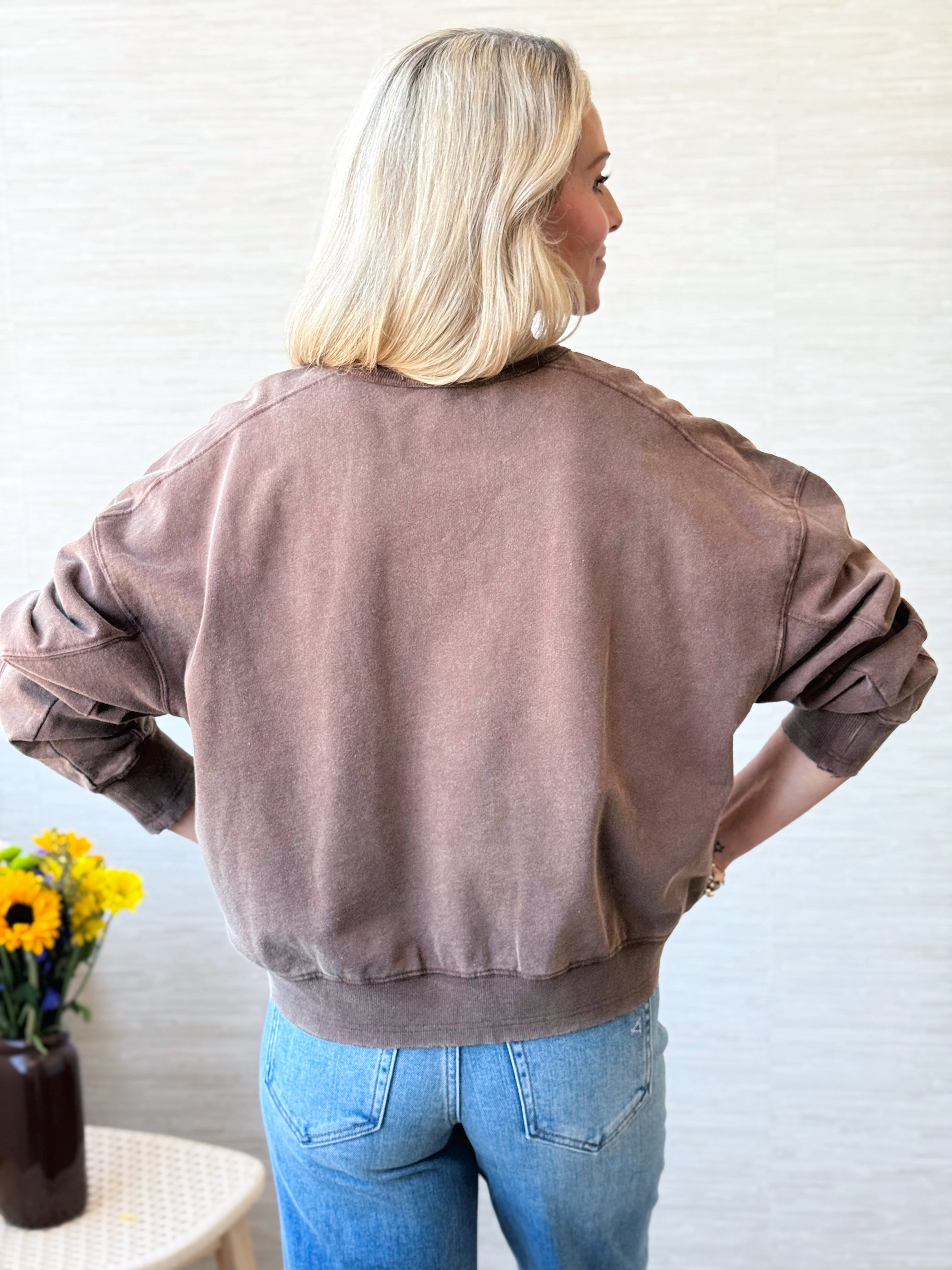 Apple Picking Sweatshirt - DARK BROWN